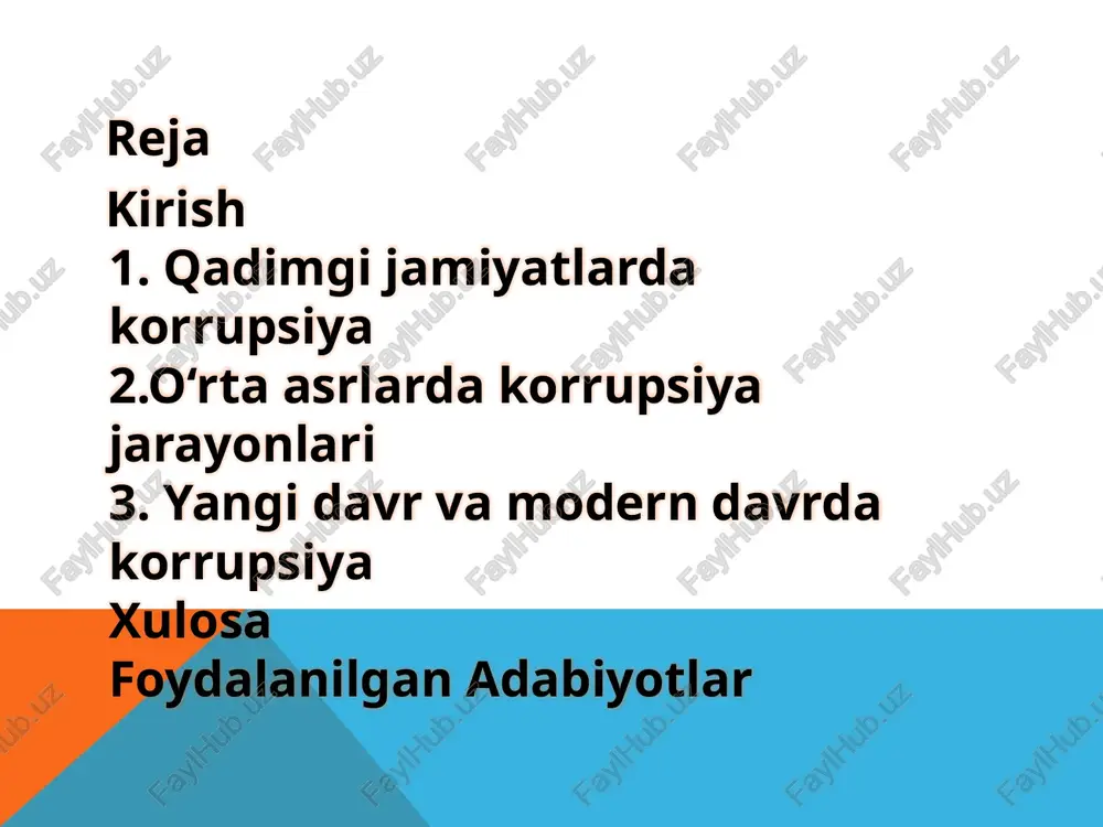 nazorat tizimi yanada takomillashdi: har bir viloyatda imperator nomidan maxsus “ko‘z-oyoq” – tsenzorlar tayinlandi. bu tsenzorlar hech kimga hisobot bermagan, faqat imperatorga bo‘ysungan va ularning vazifasi mansabdorlarni pora olishda ayblash edi.konfutsiy ta’limoti davlat xizmatchilarining axloqiy pokligini talab qilgan. “agar yuqoridagilar to‘g‘ri bo‘lsa, quyi tabaqa ham to‘g‘ri bo‘ladi” degan tamoyil asosida imperatorlar o‘z yaqin atrofidagi amaldorlarni ham qattiq nazorat qilgan. qadimgi rimda poraxo‘rlik tizimining shakllanishi rim respublikasi davrida (mil. av. 509–27) korrupsiya asta-sekin tizimga aylandi. dastlab oddiy pora va sovg‘a-salom shaklida bo‘lgan bu hodisa respublika oxirlariga kelib saylovlarni sotib olishgacha yetdi. mil. av. ii asrda rim o‘rta yer dengizi bo‘yidagi eng boy viloyatlarni bosib olgach, senatorlar va ritsarlar (ekvitlar) orasida boylikka chanqoqlik kuchaydi.provintsiya gubernatorlari (prokonsullar va propraetorlar) o‘z viloyatlarida deyarli cheklanmagan hokimiyatga ega bo‘lib, soliq yig‘ishni pudratchilarga (publikanlarga) bergan. publikanlar esa aholini shafqatsizlarcha talon-taroj qilgan. masalan, siciliya gubernatori gay verres (mil. av. 73–71) haqida tsitseronning mashhur nutqlari saqlanib qolgan – u …