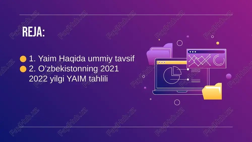 rida amal qila oladi yaim yaim tahlil menu analysis contact yaim yalpi ichki mahsulot mamlakat iqtisodiy faoliyatining muayyan davr (oy, chorak, yil) davomidagi umumiy natijalarini tavsiflaydigan koʻrsatkich ham hisoblanadi. mamlakat hududida joylashgan barcha korxonalar (chet el va qoʻshma korxonalari ham shu hisobga kiradi) tomonidan jami ishlab chiqarish omillari bilan ishlab chiqarilgan tovarlar va xizmatlarning bozor qiymatlaridagi ifodasi boʻlib, uning miqdori milliy hisoblar tizimi asosida hisoblab chiqiladi. mamlakat iqtisodiyotining rivojlanishini makrodarajada tavsiflash va tahlil etishda foydalaniladi. menu analysis contact oʻzbekistonning yalpi ichki mahsuloti xalqaro valyuta fondining 2021-yildagi maʼlumotlariga koʻra, 318.5 trilion so'mni tashkil etadi.[4] milliy statistikada asosiy makroiqtisodiy koʻrsatkich sifatida yim yoki yalpi milliy mahsulot (ymm), hatto yalpi milliy daromad (ymd) ham qabul qilinishi mumkin. masalan, aqsh va yaponiyada yim emas, balki ymm asosiy makroiqtisodiy koʻrsatkich hisoblanadi. ammo bmtning milliy hisoblar tizimida yim birlamchi iqtisodiy koʻrsatkich boʻlib xizmat qiladi. miqdor jihatdan bu koʻrsatkichlar oʻrtasidagi tafovut unchalik katta emas: rivojlangan mamlakatlarda bu …