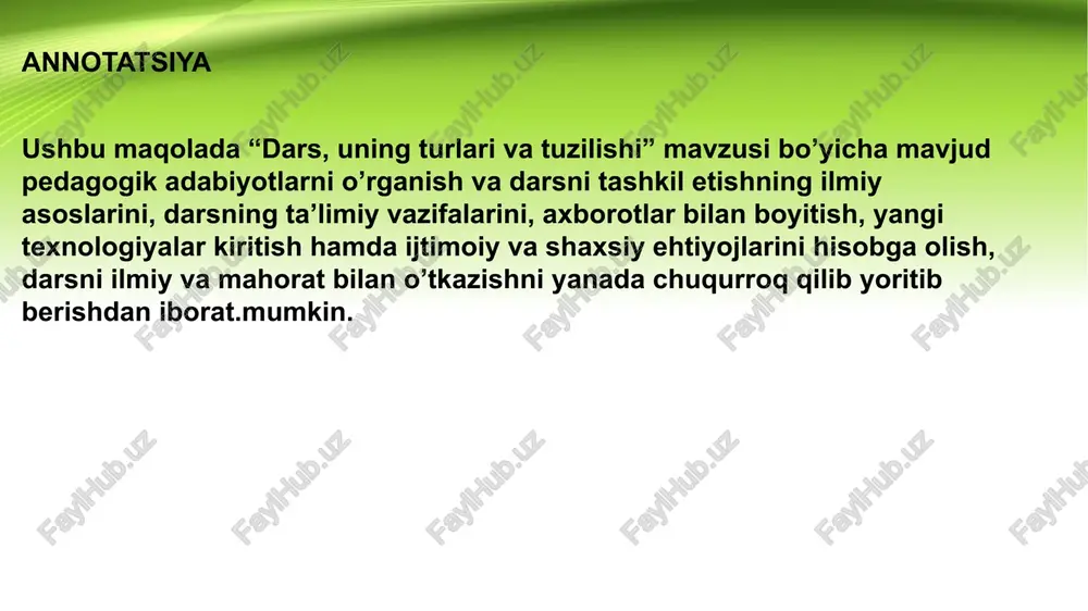 dars, uning turlari va tuzilishi - Page 2