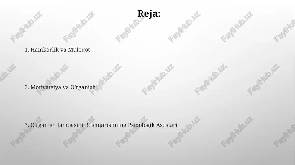 hayadi, bu esa samarqanddagi tadqiqotlarda tasdiqlangan. o'rganish hamjamiyatini boshqarishning psixologik asoslari o'quv jamoasini boshqarishda guruh koheziyasi muhim ahamiyatga ega bo'lib, 5 bosqichli tuckman modeli (1965) kabi nazariyalar bu jarayonni tushunishga yordam beradi, shuningdek, masalan, singapurdagi ta'lim tizimlariga ta'sir qiladi. muloqotning 3 asosiy uslubi (passiv, aggressiv va asssertiv) o'quvchilar o'rtasidagi munosabatlar va muammolarni hal qilishda muhim rol o'ynaydi, bu esa masalan, rossiyada keng tadqiq qilinmoqda. emosional aql va hissiy onglilik hissiy onglilik, masalan, 20 dan ortiq mamlakatda o'tkazilgan tadqiqotlar shuni ko'rsatdiki, yuqori hissiy aql darajasi jamoaviy o'rganish muhitida samaradorlikni 30% ga oshirishi mumkin. hissiy aqlning 5 asosiy komponenti – o'zini anglash, o'zini boshqarish, ijtimoiy onglilik, munosabatlarni boshqarish va motivatsiya – o'qituvchilar va talabalar o'rtasidagi munosabatlarni yaxshilashda muhim rol o'ynaydi. o'rganish natijalarini baholash va rag'batlantirish 70% dan ortiq o‘quvchilarning fikricha, jamoaviy loyihalarda o‘zaro baholash va rag‘batlantirish, natijalarga ijobiy ta’sir ko‘rsatib, sifatni 15% ga yaxshilaydi. samarqanddagi 50 nafar talaba orasida o‘tkazilgan so‘rov natijalariga …