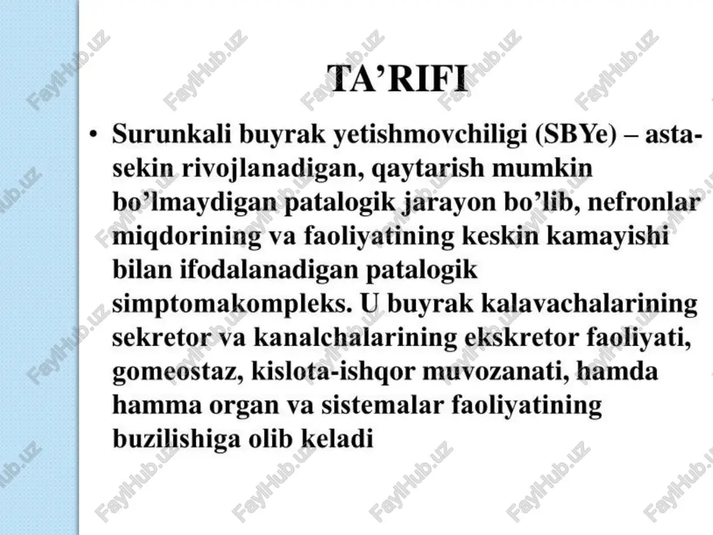 surunkali buyrak yetishmovchiligi - Page 2