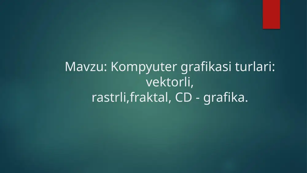 va filtrlar qo'llash orqali amalga oshiriladi. bu jarayon sifatni oshirishga yordam beradi. 3 rendering jarayoni rendering, 3d grafikalar uchun muhim jarayondir. u modellarni va materiallarni oxirgi tasvirga aylantirishni ta'minlaydi, bu esa animatsiyalar va simulyatsiyalar yaratish imkonini beradi. grafikalar va digital media: bir-biriga ta'siri va o'zaro aloqasi. grafikalar va media grafikalar raqamli media va uning elementlari orasida muhim o'rin tutadi, dizayn va vizualizatsiyaning samaradorligini oshiradi. interaktivlik va foyda grafikalar interaktiv raqamli media yaratishga yordam beradi, foydalanuvchilarning tajribasini yaxshilaydi va ma'lumotlarni tushunishni osonlashtiradi. trendlar va yangiliklar raqamli media sohasida grafika trendları va innovatsiyalar doimo o'zgarib boradi, bu esa dizaynerlar va ishlab chiquvchilar uchun yangi imkoniyatlar yaratadi. dizaynda kompyuter grafikalarining roli va ahamiyati. dizayn va grafikalar innovatsiyalar va kreativlik foydalanuvchi tajribasi kompyuter grafikalar dizaynda muhim ahamiyatga ega, chunki ular visual xususiyatlarni yaratishda va ma'lumotlarni taqdim etishda asosiy rol o'ynaydi. grafikalar dizaynerlarga innovatsion fikrlar bilan ijodiy yechimlar taklif etish imkonini beradi, loyihalardagi original ko'rinishlarni …