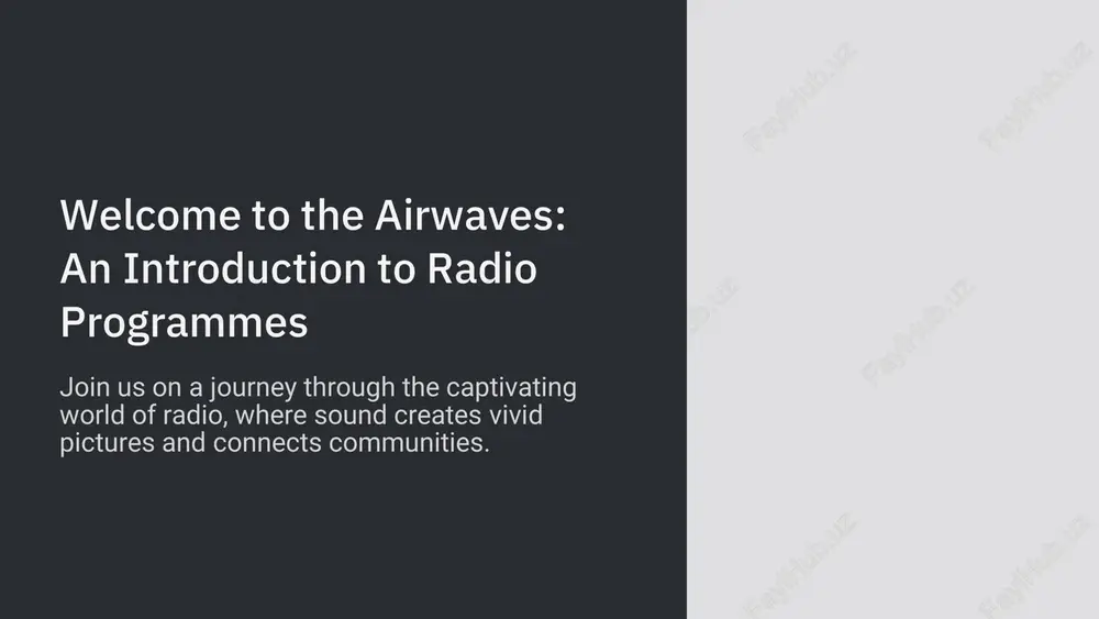 cs. https://gamma.app/?utm_source=made-with-gamma https://gamma.app/?utm_source=made-with-gamma behind the mic: the craft of radio programme production idea generation & research developing compelling concepts and gathering accurate information. scriptwriting & storyboarding structuring content, writing dialogue, and planning sound elements. recording & editing capturing audio, mixing, and refining for broadcast quality. sound design & music curation creating immersive soundscapes and selecting appropriate musical beds. programme production is a meticulous process, blending creativity with technical expertise to create compelling audio experiences. https://gamma.app/?utm_source=made-with-gamma https://gamma.app/?utm_source=made-with-gamma more than just a voice: the essential role of the radio presenter connecting with listeners building rapport and fostering a sense of community. curating content selecting music, news, and topics that resonate with the audience. maintaining flow & energy keeping the programme engaging, dynamic, and professional. technical proficiency operating equipment and managing on-air elements seamlessly. https://gamma.app/?utm_source=made-with-gamma https://gamma.app/?utm_source=made-with-gamma tuning in together: engaging with our listeners and building community 1 call-ins & requests encouraging direct interaction …