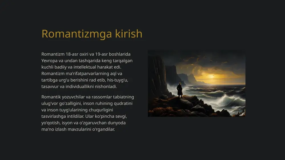 ari: ijtimoiy adolatsizlik va insoniy holat 1 ijtimoiy adolatsizlik dikkensning romanlarida ko‘pincha kambag‘al va marginallarning taqdiri fosh etiladi. ular qashshoqlik, ekspluatatsiya va tengsizlikning dahshatli haqiqatlarini tasvirlaydi. 2 inson holati u sevgi, yo'qotish, umid va umidsizlik mavzularini o'rganib, inson tabiatining murakkabligini o'rganadi. u qiyin vaziyatlarda kurashayotgan oddiy odamlarning kurashlarini chuqur o'rganadi. 3 hamdardlik va hamdardlik dikkensning asari kambag'allarga rahm- shafqat va tushunishni rag'batlantiradi, o'quvchilarni ijtimoiy adolatsizliklarni tan olish va ularga qarshi kurashishga ilhomlantiradi. 4 inson ruhining g'alabasi qiyinchiliklarga qaramay, uning qahramonlari ko'pincha umidning mustahkam kuchini va ijobiy o'zgarishlar potentsialini namoyish etib, kuch va chidamlilikni topadilar. dikkens romanlarida hikoya qilish usullari suhbat va sir dikkens murakkab syujetlarni to‘qib, o‘quvchilarni o‘z o‘rindig‘ining chekkasida qoldirib, shov-shuvni mohirlik bilan yaratadi. u hikoyani oldindan aytib bo'lmaydigan qilib qo'yish uchun bashorat qilish, qizil seldlar va kutilmagan burilishlardan foydalanadi. dialog va personajlarning o'zaro ta'siri dikkens qahramonlari zukko va tushunarli suhbatlar orqali jonlanadi, ko'pincha ularning shaxsiyati, motivlari va munosabatlarini …