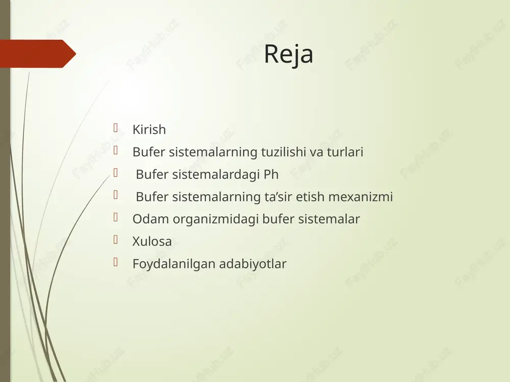 kislota-asos muvozanati organizmning normal ishlashi, fermentlar faolligi va metabolik jarayonlarning optimal davom etishi uchun zarurdir. ph tushunchasi ph – bu eritmaning kislotalilik yoki ishqoriylik darajasini ifodalovchi ko‘rsatkich bo‘lib, u vodorod ionlari (h⁺) kontsentratsiyasi asosida hisoblanadi. ph qiymati 0 dan 14 gacha bo‘lgan shkala bo‘yicha o‘lchanadi: ph 7 → eritma ishqoriy organizm suyuqliklarining ph darajasi turli muhitlarda har xil bo‘ladi: qon ph: 7.35–7.45 (me’yorda) me’da shirasining ph: 1.5–3.5 (oshqozon xlorid kislotasi ta’sirida juda kislotali) siydik ph: 4.5–8.0 (ovqatlanish va buyrak faoliyatiga bog‘liq holda o‘zgaradi) ph darajasining organizmda doimiy saqlanishi metabolik jarayonlar, fermentlar faolligi va hayotiy muhim tizimlarning to‘g‘ri ishlashiga bog‘liq. agar ph normadan chiqsa, bu asidoz yoki alkaloz kabi buzilishlarga olib kelishi mumkin. shu sababli, organizm phni boshqarish uchun maxsus bufet sistemalar, nafas olish va buyrak mexanizmlaridan foydalanadi. kislotalar va asoslar kislotalar va asoslar – kislota-asosli muvozanatni shakllantiruvchi asosiy kimyoviy moddalardir. ular organizmning biologik suyuqliklarida muhim rol o‘ynaydi. 🔹 kislotalar – …