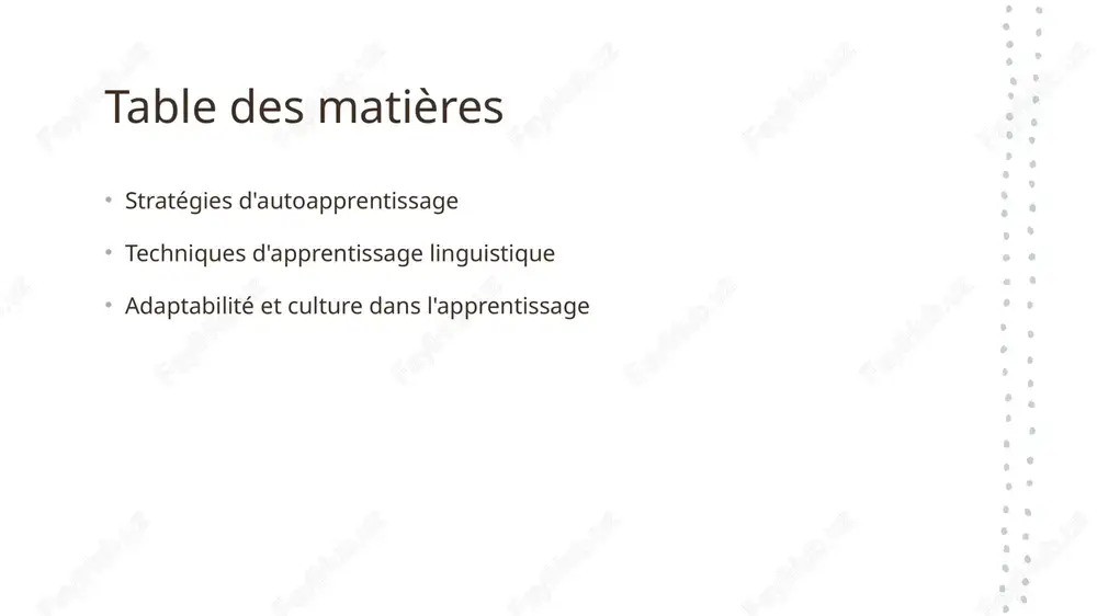 pprentissage. techniques de mémorisation : stratégies pour enrichir votre vocabulaire. répétition espacée la répétition espacée consiste à revoir régulièrement le vocabulaire à des intervalles croissants. cette technique aide à renforcer la mémorisation à long terme. cartes mentales les cartes mentales permettent de visualiser les relations entre les mots. en les créant, on stimule la mémoire visuelle et on facilite l'apprentissage des nouveaux termes. association d'images l'association d'images relie des mots à des visuels. cette méthode ancre le vocabulaire dans la mémoire en sollicitant l'imagination, rendant l'apprentissage plus ludique et efficace. apprentissage par immersion : intégrer la langue dans votre quotidien. l'apprentissage par immersion consiste à intégrer la langue cible dans votre quotidien, favorisant ainsi une assimilation naturelle. par exemple, regardez des films en version originale, écoutez de la musique ou suivez des podcasts. cette méthode enrichit votre vocabulaire et améliore votre compréhension contextuelle. photo by dibakar roy on unsplash évaluer …
