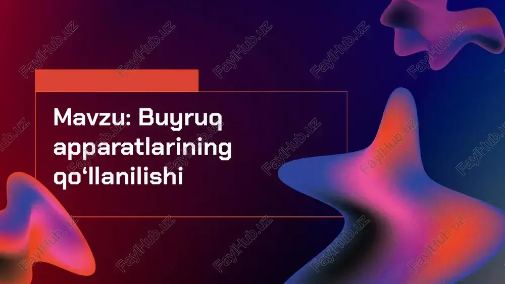 ari, masalan, mexanik kalitlar yoki joylashuvni o'zgartiruvchi mexanizmlar, an'anaviy va oddiy ishlashda ishonchli. elektron buyruq apparatlari yuqori aniqlik va tezlikka ega bo'lib, raqamli buyruq apparatlari esa dasturlash imkoniyatlari bilan ajralib turadi. har bir turi o'ziga xos afzalliklar va kamchiliklarga ega. mexanik buyruq apparatlarining afzalliklari oddiyligi va ishonchliligidir, ammo ularning cheklovlari me'yoriy tezlik va samaradorlikda bo'lishi mumkin. elektron buyruq apparatlari tez va aniq ishlaydi, ammo ularning narxi ko'proq bo'lishi mumkin. raqamli buyruq apparatlari dasturlash imkoniyatlari bilan foydalidir, ammo murakkabligi va texnik xizmat ko'rsatish zaruriyati kamchilik sifatida ko'riladi. yuqori aniqlik buyruq apparatlari yuqori aniqlikda ishlaydi, bu esa foydalanuvchilarga aniq va tezkor yechimlar taqdim etadi. ular turli sohalarda, masalan, tibbiyot va sanoatda keng qo'llaniladi. qimmat narxlar ushbu apparatlar ko'pincha yuqori narxlarda sotiladi, bu esa kichik korxonalar yoki byudjetda cheklangan tashkilotlar uchun qiyinchilik tug'diradi. bu narxlar ko'plab foydalanuvchilarni jalb qilishda to'siq bo'lishi mumkin. yangi texnologiyalar yangi texnologiyalar va innovatsiyalar buyruq apparatlarining imkoniyatlarini kengaytirishi mumkin. …