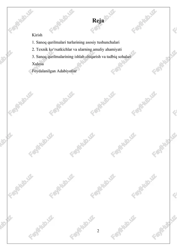 vtomatizatsiyasi, tibbiyot texnikasi, avtomobil va kosmik texnika kiradi. ularning yordamida tizimlar ishlashini nazorat qilish, raqamli signallarni hisobga olish va boshqarish funksiyalarini amalga oshirish mumkin. hozirgi vaqtda sanoq texnologiyalari intellektual tizimlar va internet of things (iot) imkoniyatlari bilan uzviy bog‘liq bo‘lib, yangi texnologiyalar va metodlar ishlab chiqilmoqda. bu sohada mikrochiplar va raqamli qurilmalar dizayni va ishlab chiqarish bo‘yicha yirik ilmiy markazlar faoliyat yuritmoqda. shu bilan birga, mikrosxemalar va sanoq qurilmalari texnologik rivojlanish bilan birga, elektronika va sxematexnika sohasida muhim o‘rin egallaydi. ularning turlari, rusumlanishi, texnik koʻrsatkichlari va tadbiqi, zamonaviy texnologiyalar va sanoat ehtiyojlariga mos ravishda rivojlanmoqda, bu esa ularning yordamida qurilma va tizimlarning ishlash samaradorligini oshirish imkonini beradi. ushbu tadqiqotda, mikrosxemadagi sanoq qurilmalarining turlari, rusumlanishi, texnik koʻrsatkichlari va ularning amaliy qo‘llanilishi keng qamrovli tarzda o‘rganiladi, bu sohada yangi yondashuvlar va texnologiyalarni ishlab chiqish uchun muhim asos bo‘lib xizmat qiladi. i. sanoq qurilmalari turlarining asosiy tushunchalari sanoq qurilmalari turlarining asosiy tushunchalari elektronika …