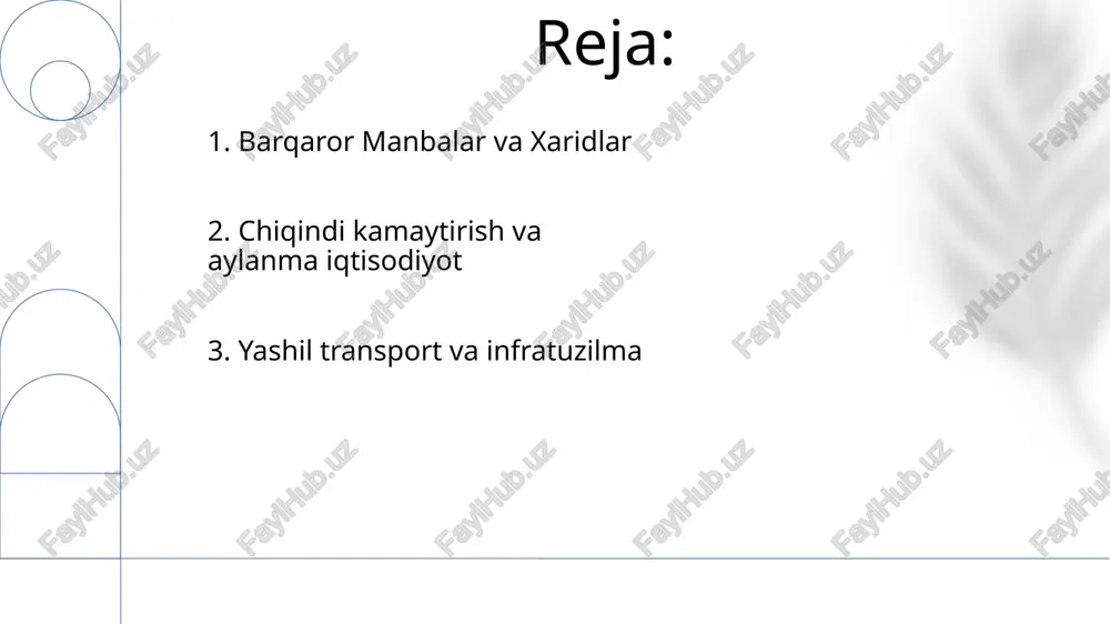 rib, shanxay va rotterdam kabi shaharlardagi axlatxonalarga ta'sirni minimallashtiradi e-tijorat qadoqlash hajmini yillik 20-30% ga oshirmoqda qadoqlash materiallarining barqaror manbalari (fsc sertifikatli qog'oz, ishlab chiqarishda 50% dan ortiq qayta ishlangan plastmassalar) juda muhim 4. qadoqlash yutuqlari va chiqindilarni kamaytirish yuqori tezlikdagi temir yo'l tarmoqlari (xitoyning 37 900 km, yevropaning 14 000+ km) yiliga 100 mln.+ yo'lovchini tashib, yirik shaharlar (parij-london, tokio-osaka) o'rtasidagi yiliga 150 mln 3000+ lng yoqilg'isi bilan ishlaydigan kemalar orqali yashil kema tashish yirik portlar (rotterdam, shanxay, los anjeles)da ghg emissiyasini 20% ga kamaytiradi va havo sifatini yaxshilaydi; global miqyosda barqaror port infratuzilmasiga 10 milliard dollardan ortiq investitsiyalar kiritilgan. elektr transport vositalari (masalan, kaliforniyada 500 dan ortiq yuk mashinasi, londonda 200 dan ortiq yetkazib berish mikroavtobuslari) dizelga nisbatan oxirgi kilometr yetkazib berishdagi karbon izini 75% ga kamaytiradi; quvvatlantirish infratuzilmasini kengaytirish (yevropada 10 000 dan ortiq zaryadlovchi) asosiy omil hisoblanadi. 5. yashil transport turlari e'tiboringiz uchun rahmat @taqdimot_robot image1.png …