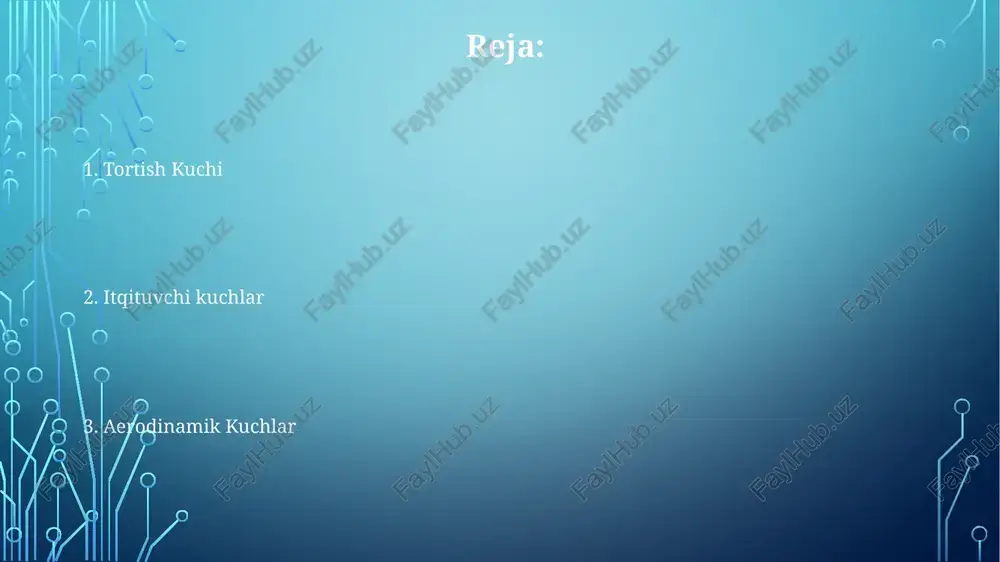 oʻzgartiradi. havoning qarshiligi (sürüntü): uchuvchi tezligiga (v²), kesma yuzasiga (a), havo zichligiga (ρ) va qarshilik koeffitsientiga (cd) bog'liq; uchuvchi tezligini, masofasini va balandligini kamaytiradi; balandlikka (ρ) va shamol tezligi/yo'nalishiga qarab o'zgaradi. yon shamol havoning qarshiligi (tormozlovchi kuch) proyektil harakatiga qarshi turadi, tezlikka, proyektil shakliga (masalan, qarshilik koeffitsiyenti 0.25), sirt maydoniga va havo zichligiga bog'liq. balandlik va joylashuv (masalan, sohil mintaqalari, cho'llar) havo zichligiga ta'sir qiladi va shuning uchun tormozlovchi kuchga ta'sir qiladi yon yelli (yon tomondan esadigan shamol) snaryad traektoriyasiga perpendikulyar kuch ta'sir qiladi; aniqlikka, masofaga va barqarorlikka ta'sir qiladi yer yuzasiga yaqin (9.8 m/s²) tortish kuchi pastga qarab taʼsir etib, snaryadning sekinlashuviga va traektoriyasining egriligiga sabab boʻladi. uning masofa, parvoz vaqti va maksimal balandlikka taʼsiri muhim boʻlib, tortishish tezlanishidagi oʻzgarishlar (masalan, yuqori kengliklarda) tufayli joylashuvga qarab biroz farq qiladi magnus effekti tashqi kuchlar: gravitatsiya (9.81 m/s²), qarshilik (tezlik, proyektil kesimi (mas, 0.01 m²), havo zichligi va qarshilik koeffitsiyentiga (cd …