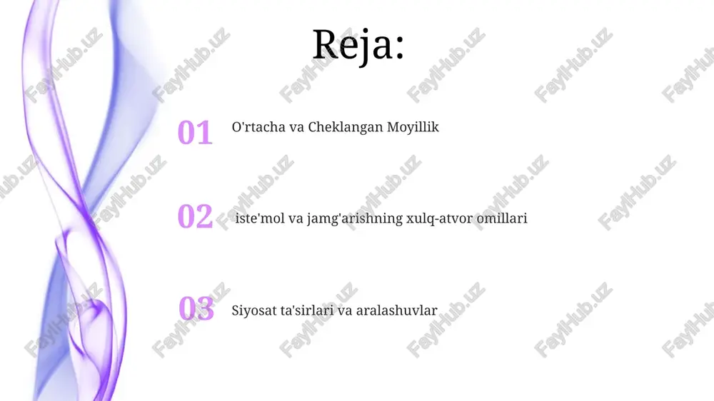 'mol: byudjet (50/30/20 qoidasi: 50% ehtiyojlarga, 30% istaklarga, 20% tejashga – london yoki tokio kabi joylarda); xarajatlarni kuzatish (mint yoki ynab kabi ilovalar yordamida oyiga 500 dollardan oshiq xarajatlarni – oziq-ovqat, uy-joy, transport va h.k moliyaviy savodxonlik kamtar iste'mol moyilligi tejashni sarflashdan ustun qo'yishni, ehtimol past daromad yoki yuqori qarz yukini ko'rsatadi. o'rtacha iste'mol moyilligi rejalashtirilgan xarajatlar (masalan, oyiga 500 dollar ko'ngil ochish, yiliga 1000 dollar yevropa shaharlariga sayohat)ni doimiy tejash bilan (masalan, daromadning 10 foizini yuqori rentabellikdagi hisob raqamiga, oyiga 50 dollarni roth iraga qo'shish) muvozanatlashtiradi moliyaviy savodxonlik (byudjetlashtirish, investitsiyalar, qarzlarni boshqarish) turli avlodlarning tejash va sarflash odatlariga ta'sir qiladi. demografik tahlil ta'sir qiluvchi omillar davlat siyosati va institutsional omillar (masalan, bangladeshdagi mikroqarzlarning mavjudligi, buyuk britaniyadagi soliq imtiyozlari) iste'mol va jamg'arish xulq-atvorini sezilarli darajada o'zgartiradi. rasmiy moliyaviy xizmatlarga kirish ko'plab rivojlanayotgan mamlakatlarda jamg'arma stavkalarini 15-20% ga oshiradi ijtimoiy-iqtisodiy ahvol (iiax) iste'mol va jamg'arishga sezilarli ta'sir ko'rsatadi. past iiax li …