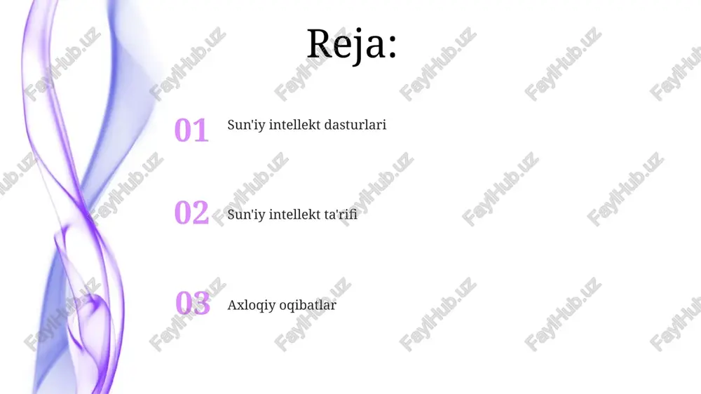 radi. masalan, kinoyani tushunish, olmoshlarni aniqlash va turli tillarda (masalan, xitoy va ispan tillarida) nozik iboralarni tarjima qilish sun'iy intellektning nlp imkoniyatlari nomlangan ob'ektlarni aniqlash (ner) (masalan, london, kaliforniya joylari, google, nasa tashkilotlari va odamlarni aniqlash) va word2vec/glove (so'zlar uchun vektorli tasvirlar yaratish, ma'no tushunishni yaxshilash) kabi texnologiyalar bilan boyitilgan sogʻliqni saqlashda sunʼiy intellekt sun'iy intellekt xavfsizligi va xatarlari noto'g'ri yo'naltirilgan sun'iy intellekt maqsadlari mavjud bo'lish xavfini tug'diradi sun'iy intellekt xavflari: millionlab odamlarning ishsiz qolishi (masalan, xitoy, hindiston va aqsh kabi mamlakatlarda ishlab chiqarish, transport, mijozlarga xizmat ko'rsatish sohalarida), ma'lumotlar maxfiyligi (masalan, gdpr, ccpa) va bir nechta texnologiya gigantlarining qo'lida katta kuch to'planishi. biznesda sun'iy intellekt sun'iy intellekt 15 tarmoqda biznes samaradorligini 40% ga oshirmoqda, mijozlarga xizmat ko'rsatish (masalan, qo'ng'iroq markazlarida so'rovlarning 80% ni chatbotlar qaytaradi) va ta'minot zanjiri optimallashuvi (aqshda logistika xarajatlarini 15% ga kamaytirish) kabi vazifalarni avtomatlashtirmoqda mashina ta'limi algoritmlari crm tizimlari (salesforce, sap) va ijtimoiy tarmoqlar (facebook, …