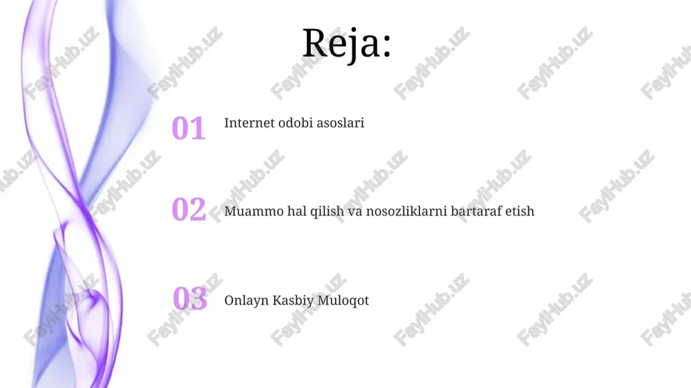 muhim. muallifning aloqalariga e'tibor bering; farmatsevtika kompaniyasining hisoboti o'z mahsulotlarini qo'llab-quvvatlashi mumkin elektron pochta odobi elektron pochta odobi: qisqa mavzu satrlari (50 belgidan kam), rasmiy murojaatlar ("hurmatli janob/xonim [familiya]"), xatolarsiz yozish va mos ohang (ish uchun rasmiy, yaqin hamkasblar uchun norasmiy). 24-48 soat ichida javob berish, undov belgilaridan (! ) ortiqcha foydalanmaslik doimiy onlayn mavjudlikni (linkedin, twitter) saqlang, professional imidjni aks ettiring. aloqa uslubini auditoriyaga moslang (masalan, bosh direktorga rasmiy xat, jamoaga norasmiy slack xabari). norasmiy elektron pochta manzillari o'rniga professional elektron pochta manzilini ishlating (masalan, ismingiz.familiyangiz@domen.com) internet odobi asoslari tarmoqqa oid siyosatlarga (masalan, mit yoki stanford universitetlaridagi ruxsat etilgan foydalanish siyosatlari; google yoki amazon kabi kompaniyalardagi korporativ intranet qoidalari; reddit yoki 4chan'dagi jamoa forumining ko'rsatmalari) rioya qiling boshqalarning vaqtini va imkoniyatlarini hurmat qiling; xabarlarni qisqa (<200 so'z), fayl hajmini 5mb dan kam va ortiqcha undov belgilaridan (!), katta harflardan foydalanmaslikka harakat qiling. xatolarni kamaytirish uchun diqqat bilan tekshiring tezkor …