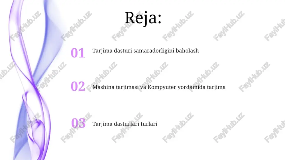 ilan integratsiya (masalan, wordpress kabi kontent boshqarish tizimlari) tarjima dasturlarining kelajakdagi yo'nalishlari terminologiya boshqaruvi dastur xususiyatlari: 1. sdl tradosdagi sifat nazorati (sn) tekshiruvlari 5000+ so'z bo'yicha izchillik muammolarini (masalan, terminologiya, uslub) aniqlaydi; 2. tarjima xotirasi (tx) dan foydalanish 20 tilda amalga oshirilayotgan loyihalarda tarjima xarajatlarini 40% ga kamaytiradi; 3 terminologiya boshqaruvi: 1. nazorat qilinadigan lug'atlar (masalan, gemini, termbase) 1000 dan ortiq hujjatlarda izchillikni yaxshilaydi; 2. tarjima xotiralari (tx), masalan, sdl trados studio, qayta ishlatish uchun 5 milliondan ortiq tarjima birligini saqlaydi; 3 sifat nazorati tarjimada tarjima dasturi sifatini tekshirish (qa) funksiyalarni sinashni (ui/ux, api integratsiyasi, fayl formatlari mosligi – masalan, .docx, mashina tarjimasi (mt) mashina tarjimasi (mt) dasturlari turli usullarni (masalan, qoida-asosli, statistik, neyron) qo'llab, ingliz-ispan, arab-fransuz kabi tillar orasida matnni avtomatlashtirilgan tarjima qiladi, google translate, deepl, microsoft translator kabi ilovalarda kuniga millionlab so'zlarni qayta ishlaydi va global bozorlarda milliardlab odamlarga ta'sir ko'rsatadi. statistik mashina tarjimasi (smt) qoida-asosli mashina tarjimasi …