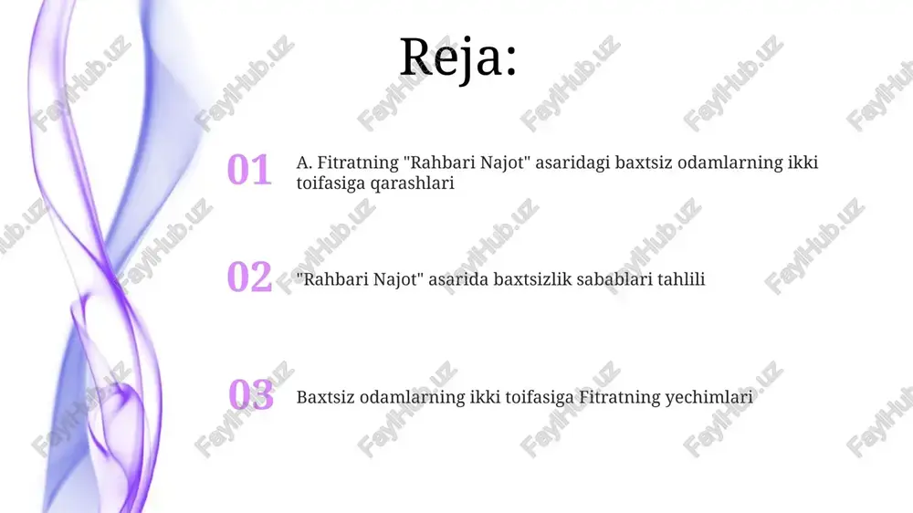 ing 5 hissiy istaklariga berilib, aql va irodani chetga surib, faqatgina lazzatlanishga intiladilar, natijada ruhiy azob chekadilar. fitrat, nafs qullarining baxtsizligini ularning dunyoviy hoyu havaslarga haddan tashqari berilishi, 100% moddiy manfaatdorlikni afzal ko'rishlari bilan bog'laydi va bu holat ularni ichdan yemirishi haqida aytadi. ushbu toifadagi odamlar, 7 ta asosiy gunohni takrorlash orqali (masalan, hirs, ochko'zlik) o'zlarining ruhini qorong'ulikka botiradilar, natijada ma'naviy qashshoqlik va umidsizlik girdobiga tushib qoladilar. ikki toifaning umumiy jihatlari va farqlari farqi shundaki, birinchi toifa befarqligi bilan ajralib tursa, ikkinchi toifa o'zining xatti-harakatlari orqali jamiyatda nizolarni keltirib chiqaradi va o'ziga ham, o'zgalarga ham zarar yetkazadi. ikkala toifa ham ma'naviy qashshoqlikdan aziyat chekadi, ularning dunyoqarashi tor bo'lib, ma'rifat va ilm-fanning ahamiyatini yetarli darajada tushunmaydilar, natijada baxtsizlikka duchor bo'ladilar. har ikki toifa ham o'z-o'zini anglash darajasi pastligi, shaxsiy kamolotga intilmasligi va hayotda o'z o'rnini topishdagi qiyinchiliklar tufayli baxtsizlik girdobiga tushib qoladilar. fitrat nuqtai nazaridan baxtsizlik sabablari fitratning ta'kidlashicha, ijtimoiy adolatsizlik …