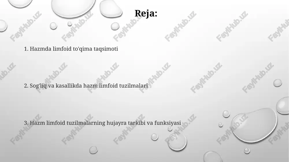 a tomirlari va tugunlari orqali o'tadi hazm ichidagi limfoid tuzilmalar: bunga limfa tugunlari (o'lchami, soni, joylashuvi aniq ko'rsatilgan), limfatik tugunchalar (to'plangan yoki yakka, zichligi tavsiflangan) va hazmning joylashuvi shilliq qavat bo'lsa, malt (shilliq qavat bilan bog'liq limfoid to'qima) kiradi hazm bilan bog'liq limfa tugunlari hazmning joylashuvi limfa drenajiga ta'sir qiladi: pastki qorinda bo'lsa, asosan ichak tugunlariga, sirtida bo'lsa, inguinal tugunlarga drenajlanadi. metastaz potentsiali tugunlarning shikastlanishiga bog'liq; avj olgan kasallikda para-aortik tugunlarga tarqalishi mumkin. hazm to'qimalarida tarqalgan limfoid to'qima: hazm biriktiruvchi to'qimalarida tarqalgan limfoid to'qima bo'lishi mumkin. ehtimol, germinal markazlari bilan tashkil topgan limfoid follikulalar; zichligi sezilarli darajada farq qiladi. limfotsit populyatsiyalariga t-hujayralar (cd4+, cd8+), b-hujayralar va plazma hujayralari kiradi. hazm mintaqasi limfa tugunlari: choʻziq (2-6 ta), tashqi yonbosh (3-5 ta), ichki yonbosh (turlicha, 10 tagacha), hazmning kichik chanoq/qorin pastki qismidagi aniq joylashishiga qarab umumiy yonbosh tugunlari ham boʻlishi mumkin. oʻlchami turlicha; odatda 5-15 mm, yalligʻlanishda kattaroq. hazm limfoid tuzilmalarning klinik …