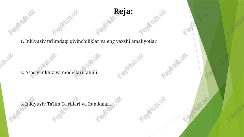 integratsiya qiladi, farqlashtirilgan o'qitish (turli o'quv materiallari, ko'p uslubdagi o'qitish) va hamkorlikdagi sheriklik (maxsus ta'lim o'qituvchilari, umumta'lim o'qituvchilari, 1:1 yordamchilar) dan foydalanadi hamkorlikdagi ta'lim modeli differentsiyalashgan ta'lim tahlil natijalari an'anaviy modellarga nisbatan o'quvchilarning akademik ko'rsatkichlarining yaxshilanishini (masalan, kaliforniya maktablarida di ni qo'llagan maktablarda standartlashtirilgan test natijalarining 10% ga oshishi) va o'quvchilarning faol ishtirokining oshishini (masalan, chikagodagi inklyuziv maktablarda darslardagi ishtirokning 20% ga o'sishi) ko'rsatdi differensiallashtirilgan ta'lim (dt) turli o'quv uslublari (masalan, darajalangan topshiriqlar, moslashuvchan guruhlash) orqali turli o'quvchilar ehtiyojlarini (masalan, aqshning 50 shtatida inklyuziv sinflardagi iepli o'quvchilar) qondirib, o'quv yutuqlariga ta'sir qiladi umumiy ta'lim modelidagi inklyuziv ta'lim sge modeli tarixan ajratilgan modellarga (masalan, 20-asrning oxirigacha yevropaning ko'pgina hududlarida) keskin farq qiladi samarali inklüziya amaliyotlari ko'pincha universal dizayn uchun o'qitish (udo), birgalikda o'qitish modellari (masalan, biri o'rgatadi, biri yordam beradi) va tengdosh tutorligi kabi dalillarga asoslangan strategiyadan foydalanadi oddiy sinf xonasi modeli oddiy sinflar standart sharoitlarda o'qituvchiga 25-30 talaba to'g'ri keladigan, …