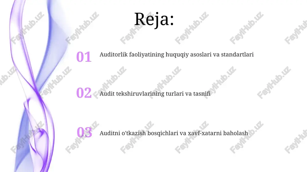 uditorlik malaka imtihonlarini muvaffaqiyatli topshirgan shaxslarga beriladi va u auditor sifatida mustaqil ishlash huquqini beradi. auditorlik tekshiruvlarining standartlari auditorlik tekshiruvlari standartlari audit jarayonining sifatini ta'minlash uchun muhimdir va ular 700-sonli xas kabi xalqaro standartlarga mos kelishi kerak. o'zbekistonda audit standartlari moliyaviy hisobotlarning xalqaro standartlariga (mhxs) asoslangan bo'lib, ularga rioya qilish majburiy audit uchun muhim ahamiyatga ega. standartlar auditorlarga professional skeptitsizm, mustaqillik va etika kabi muhim tamoyillarni qo'llashda yordam beradi, masalan 240-sonli xas qoidalariga muvofiq. auditorlarning huquqlari va majburiyatlari auditor o‘zbekiston respublikasi qonunchiligiga muvofiq sir saqlash majburiyatiga ega, bu esa mijozning ma’lumotlarini himoya qilishni kafolatlaydi, 2003-yil 29-avgustdagi 565-ii-son qonunga ko‘ra. auditor 548-moddaga asosan tekshirilayotgan sub’ektning moliyaviy-xo‘jalik faoliyatiga oid hujjatlarni so‘rash va olish huquqiga ega, bu esa audit sifatini oshiradi. auditor tekshiruv davomida aniqlangan 998-sonli kamchiliklar to‘g‘risida sub’ekt rahbariyatini xabardor qilish majburiyatiga ega, bu esa tuzatish choralarini ko‘rish imkoniyatini beradi. auditorlik xulosasi va hisobotlari auditorlik xulosasi quyidagi turlarga bo'linadi: ijobiy xulosa (hech …