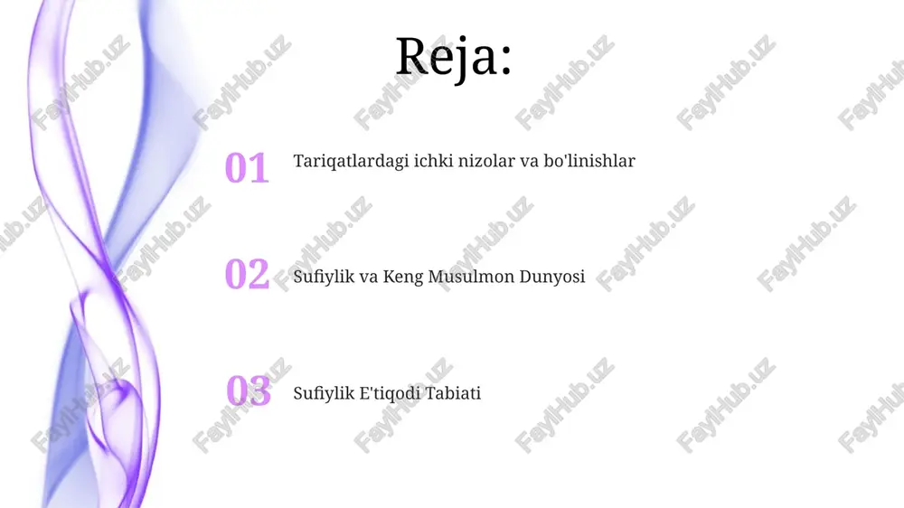 g yo'qligi avliyolar masalasini keltirib chiqaradi islomdagi e'tiqod masalalari sinkretizm xavfi, ortodoks islom bilan mahalliy urf-odatlar orasidagi chegaralarning noaniqligi tufayli yuzaga keladi muqaddas matnlar va hadislarning talqinlari hadislardagi oxirat, qiyomat va jon safariga oid talqinlar zikr, sama va xalvat kabi sufi amallariga ta'sir qiladi sufi tariqatlar orasida avliyolarning shafoati va karomatiga bo'lgan ishonch turlicha bo'lib, damashq, qoniya va dehlidagi ziyoratlarga va ibodat amallariga ta'sir ko'rsatadi. xudoning sifati va yaratilish bilan munosabatining tabiati (masalan, ibn arabining maktablaridagi mavjudot birligi haqidagi bahslar) bo'yicha kelishmovchiliklar mavjud. sufiy kosmologiyasi va uning muammolari 18-asrda balkan va shimoliy afrikada sufizmning ruhiy amaliyotlariga ta'sir ko'rsatgan va butun dunyodagi sufi harakatlarida ichki bo'linishlarga sabab bo'lgan qiyinchiliklar: panteizm ayblovlari, sinkretizm (islomgacha bo'lgan e'tiqodlar bilan aralashish) va ierarxik tariqat tuzilmalari doirasida xarizmatik rahbarlarning suiiste'mol qilinishi xavfi. sufi tariqatlardagi tavhid va payg'ambarlik hokimiyatining turlicha talqinlari, avliyolarga sig'inish (vilayat), mistik tajribalar (kashf) va xudoning namoyon bo'lish tabiatiga (tajalli) oid bahslarga olib keldi, …
