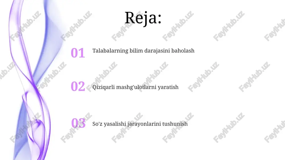 talab qiladi matn tarkibida so'z yasalishi tahlili 5-8-sinflar uchun dars rejalari 25 ta keng tarqalgan qo'shimcha va qo'shimchalardan foydalanib, turli so'z oilalarida (masalan, "un-", "re-", "-able," "-ment") 15 ta interaktiv mashqlarni o'z ichiga olib, bolalar adabiyoti va ommabop madaniyatdan 10 ta hayotiy misol bilan boyitishni talab qiladi 50 ta turli janrdagi (roman, yangiliklar, ilmiy maqolalar) va turli geografik hududlardan (aqsh, buyuk britaniya, avstraliya) olingan matnlarning so'z yasalishi jarayonlarini (qo'shimchalar, qo'shma so'zlar) tahlil qilish ingliz morfologiyasidagi muhim qonuniyatlarni ochib beradi ildiz so'zlar va ularning o'zgarishlari so'z oilalari tahlili (masalan, "cede", "recede", "precedent", "concede") lotin kelib chiqishini va qo'shimchalar ("re-", "pre-", "con-") orqali o'zgarishlarni, shuningdek ma'no o'zgarishlarini ko'rsatadi. dars rejalari lug'atlar/etimologiya manbalaridan foydalanadi inglizcha soʻzlarning (yer, quyosh, kuchli) anglosakson ildizlari qoʻshma soʻzlar (yer egasi, quyosh koʻzoynaklari), yasama soʻzlar (kuch, kuchli) va shakldoshlik (koʻplik, zamon oʻzgarishlari) orqali oʻzgarishini koʻrsatadi morfologiya va uning roli morfologik onglilik o'qish tezligini va yozuv ko'nikmalarini yaxshilaydi (masalan, noma'lum …