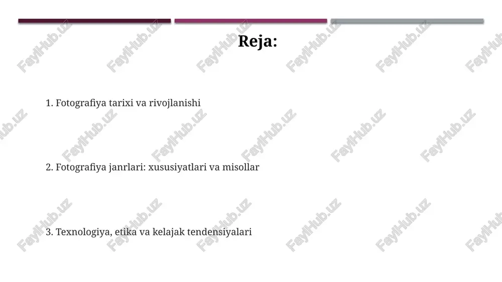 na sanaladi. texnologiya, etika va kelajak tendensiyalari sun'iy intellekt va 3d texnologiyalar yordamida yaratilgan fotorealistik suratlarda haqiqiylik chegaralari xiralashadi, bu esa autentifikatsiya masalalarini 2.0 avlodida dolzarblashtiradi. metaverse integratsiyasi 2030-yilga borib fotografiyani immersiv tajribaga aylantiradi, bu esa fotosuratchilar uchun yangi ijodiy imkoniyatlar va etik dilemmalarni taqdim etadi. suratlarni soxtalashtirishning oldini olish uchun blokcheyn texnologiyasi va raqamli suv belgilaridan foydalanish axborotning ishonchliligini ta'minlaydi va axloqiy me'yorlarni kuchaytiradi. e'tiboringiz uchun rahmat