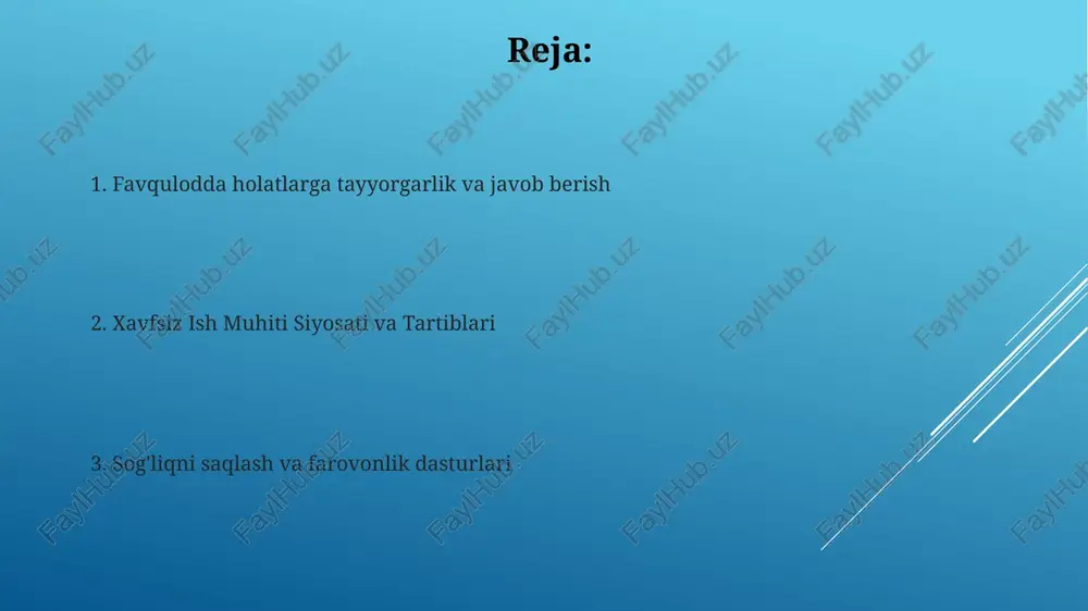 rakda bir marta osha 300 jurnallarini ko'rib chiqish orqali samarali muloqot va maslahatlashuvlar houston omboridagi (50,000 kv xavfsizlikning keng qamrovli dasturida aniq xavfsizlik siyosati (har yili yangilanadi, 750 xodimga intranet va elektron pochta orqali tarqatiladi), favqulodda vaziyatlarga tayyorgarlik rejasi (har chorakda 30 dan ortiq xodimlar bilan sinovdan o'tkaziladi) va doimo tayyor tibbiy yordam to'plamlari (chikagodagi 200,000 kv hodisa haqida xabar berish va tekshirish yillik xavfsizlik treningi (8 soat): xavfni aniqlash (yong'in xavfsizligi, kimyoviy moddalar bilan ishlash), favqulodda vaziyatlar tartibi ("s" binosi evakuatsiya rejasi) va hisobot berish tartiblari osha 300 jurnalida a zavodida sodir bo'lgan ish joyidagi hodisalar (masalan, yiqilishlar, kesilishlar) qayd etilgan (2 ta ish vaqti yo'qotilishi va 5 ta birinchi tibbiy yordam holati, 2024 yil 3-choragida) favqulodda tayyorgarlik va javob berish pandemiya tayyorgarligi: 1000 ta n95 niqob, 5000 ml dezinfeksiya vositasi va xodimlarning 60%i uchun masofadan turib ishlash imkoniyati (vpn). 1500 xodimni (austin, tx; boston, ma) favqulodda vaziyatlarda xabardor …