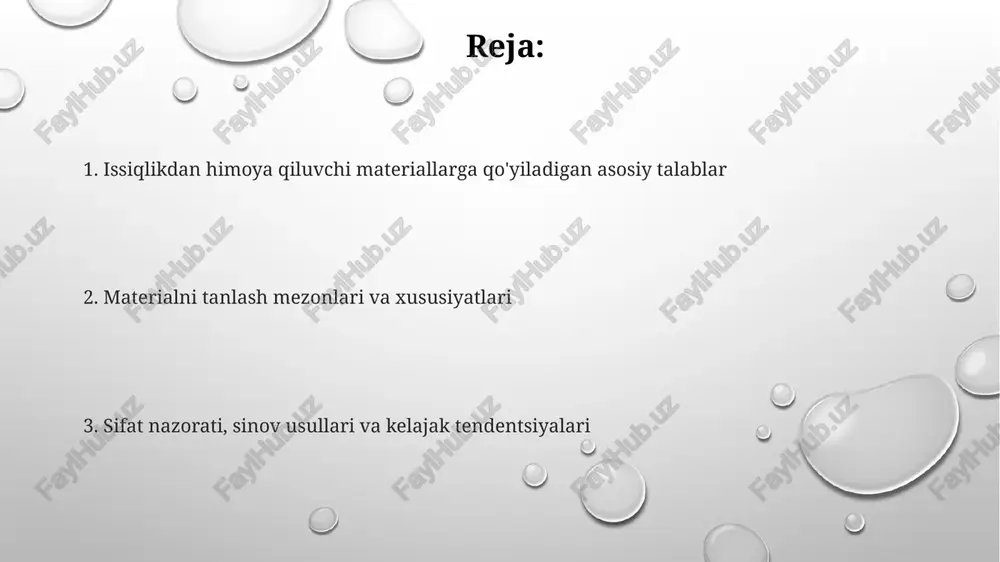 ratlarda muhim, bunda material yuzasida barqaror oksid qatlami hosil bo'lishi oksidlanish tezligini 10-15% ga kamaytiradi va himoya ta'minlaydi. eroziyaga chidamlilik, ayniqsa 800°c dan yuqori haroratlarda qattiq zarralar oqimi ta'sirida, materialning massasini 5-8% gacha yo'qotishiga olib kelishi mumkin bo'lgan eroziya tezligini pasaytiradi. fizik xususiyatlar va ishlov berish: zichlik, og'irlik va ishlov berish qulayligi zichlik 100 kg/m3 dan 3000 kg/m3 gacha boʻlgan issiqlikdan himoya materiallari xususiyatlarga ta’sir qiladi; past zichlik issiqlik oʻtkazuvchanligini kamaytiradi, lekin mexanik mustahkamlikni pasaytirishi mumkin. og'irlik muhim omil; yengilroq materiallar, masalan, 500 kg/m3 gacha bo'lgan zichlikka ega bo'lganlar, umumiy yuklanishni kamaytiradi, lekin o'rnatish uchun qo'shimcha yordam talab qilishi mumkin. ishlov berish qulayligi iqtisodiy samaradorlikka ta'sir qiladi; kesish, shakllantirish osonligi 0.1 dan 0.5 gacha mohs qattiqlik shkalasiga ega bo'lgan materiallar uchun muhim afzallik hisoblanadi. narx, qo'llanilishi va sinov usullari qo'llanilishi nuqtai nazaridan, kosmik kemalardagi issiqlik qalqonlari kremniy asosidagi keramik plitalardan foydalanadi, ular 1650 °c dan yuqori haroratga bardosh beradi va …