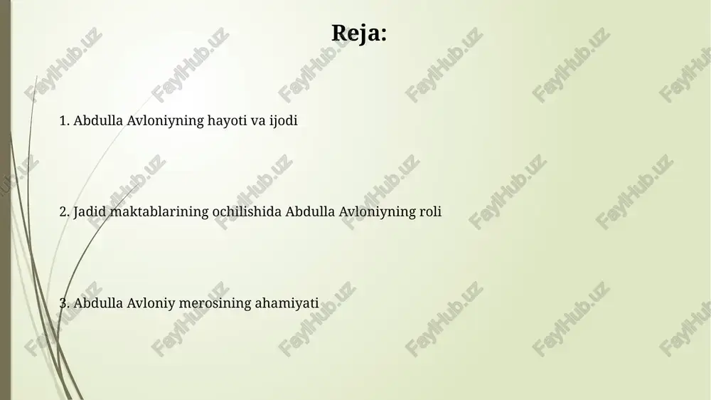 ishdagi roli avloniy 1901-yilda toshkentda o‘zining 'usuli jadid' maktabini ochdi, bu maktabda zamonaviy darsliklar va o‘qitish metodlaridan foydalanib, yangi avlodni tarbiyalashga katta hissa qo‘shdi. avloniy 'usuli jadid' maktablarida nafaqat diniy, balki dunyoviy fanlarni ham o‘qitishni yoqladi, bu esa o‘quvchilarga keng bilim olish imkoniyatini berdi va ularning intellektual rivojlanishiga yordam berdi. avloniyning pedagogik qarashlari avloniy ta'limda milliy ruhni singdirishga urg'u bergan, o'quvchilarni vatan tarixini o'rganishga, milliy adabiyot va san'atni qadrlashga undagan. u 1900-yillarda usuli jadid maktablarida bu tamoyillarni joriy etdi. avloniy bolalarning yosh xususiyatlarini hisobga olgan holda ta'lim berishni yoqlagan. uning "turkiy guliston yoxud axloq" asari (1909) bolalar psixologiyasiga asoslangan pedagogik qarashlarini aks ettiradi. maktablar uchun darsliklar va o'quv qo'llanmalarini yaratishdagi faoliyati abdulla avloniyning "turkiy guliston yoxud axloq" (1909) darsligi axloqiy tarbiya asoslarini yoritib, jadid maktablarida o'quvchilarning ma'naviy kamolotiga xizmat qildi. avloniyning "adabiyot xrestomatiyasi" (1915) o'quv qo'llanmasi o'zbek adabiyotining namunalarini o'z ichiga olgan bo'lib, adabiyot o'qitish metodikasini yangilashga turtki bo'ldi. avloniyning …