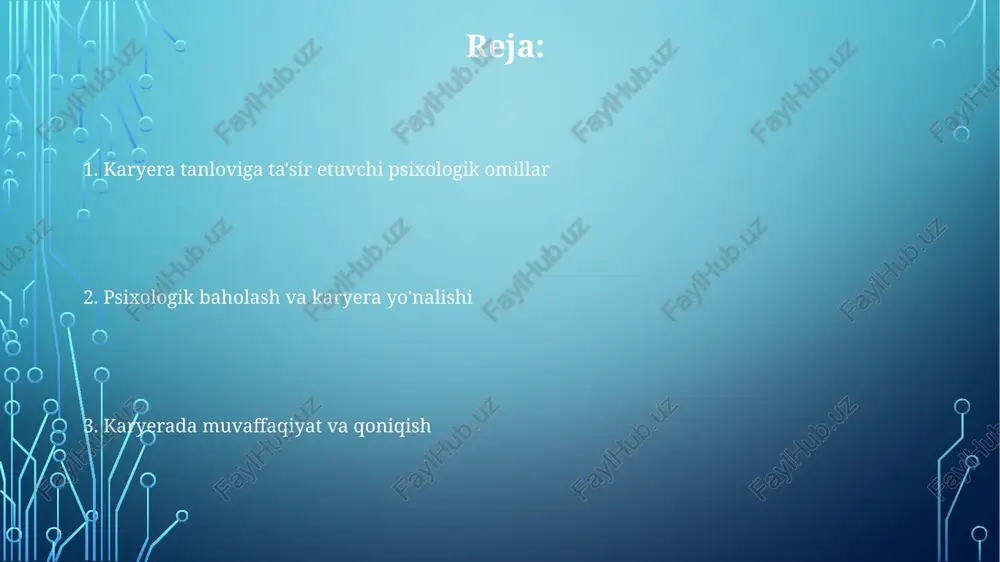 hiqishi 20-asr tadqiqotlarida o'rganilgan bo'lib, ta'lim imkoniyatlari va ijtimoiy tarmoqlarni shakllantirib, karyera tanloviga katta ta'sir ko'rsatadi. madaniy qadriyatlar, masalan, kollektivizm yoki individualizm, 30 yoshgacha bo'lgan odamlarning karyera maqsadlarini, ayniqsa oilaviy bizneslarda rol o'ynashni belgilaydi. jender stereotiplari 40 yoshda ham stem sohalarida ayollarning vakilligi pastligiga sabab bo'ladi va karyera tanlashda sezilarli ta'sir o'tkazishda davom etadi. karyera yo'nalishi va qaror qabul qilish qaror qabul qilishda utilitar yondashuv eng yaxshi variantni tanlash uchun foyda va xarajatlarni baholashni o'z ichiga oladi. bu shaxsiy qadriyatlarga mos kelishi kerak. karyera yo'nalishi qaror qabul qilishda 3 bosqichdan iborat: o'z-o'zini baholash, imkoniyatlarni o'rganish va strategik rejalashtirish. ushbu bosqichlar muvaffaqiyatli karyera yo'lini ta'minlaydi. karyera yo'nalishida noaniqlik bilan kurashish uchun kognitiv qayta tuzish usullari qo'llaniladi. masalan, o'z-o'zini samaradorlikni oshirish, moslashuvchanlikni rivojlantirish muhimdir. ishdan qoniqish va karyera muvaffaqiyati motivatsiya darajasi ishdan qoniqishga ta'sir qiladi; ichki motivatsiyaga ega shaxslar tashqi motivatsiyaga ega bo'lganlarga qaraganda 40% ko'proq mamnun bo'lishadi. ishdan qoniqish ko'pincha o'z-o'zini …