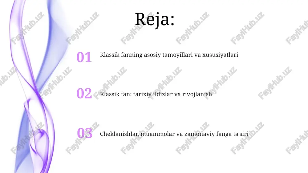 ing tabiatini 1660-yillarda ochib berdi. klassik fan kuzatuvga asoslangan boʻlib, aniq oʻlchovlar orqali nazariyalarni tekshiradi. masalan, galileyning teleskopik kuzatuvlari 17-asrda geotsentrik modelni rad etishga yordam berdi. klassik mexanika klassik mexanika nyutonning harakat qonunlariga asoslanadi, bu qonunlar kuch, massa va tezlanish o'rtasidagi munosabatni aniqlaydi va ko'pgina jismoniy hodisalarni aniq bashorat qila oladi. ushbu fanning asosiy tushunchalaridan biri - energiya va impulsning saqlanishi qonunidir, bu qonunlar yopiq tizimda energiya va impuls miqdori o'zgarmasligini ta'kidlaydi. klassik termodinamika klassik termodinamika 0 gradus kelvin (mutlaq nol) ga yaqinlashganda, har qanday jarayonni to'xtatib, entropiyani minimallashtirib, uchinchi qonunni tasdiqlaydi. u issiqlik dvigatellarining samaradorligini karno tsikli orqali belgilaydi va bu maksimal samaradorlik issiqlik manbai va sovutgichning haroratlar farqiga bog'liqligini ko'rsatadi. klassik elektromagnitizm maksvell tenglamalari klassik elektromagnitizmning asosidir, ular elektr va magnit maydonlarining xatti-harakatlarini to'liq tavsiflaydi va yorug'likning elektromagnit to'lqin ekanligini ko'rsatadi. klassik elektromagnitizm faradeyning induksiya qonuni va amper qonuni kabi asosiy qonunlarni o'z ichiga oladi, ular elektr va …
