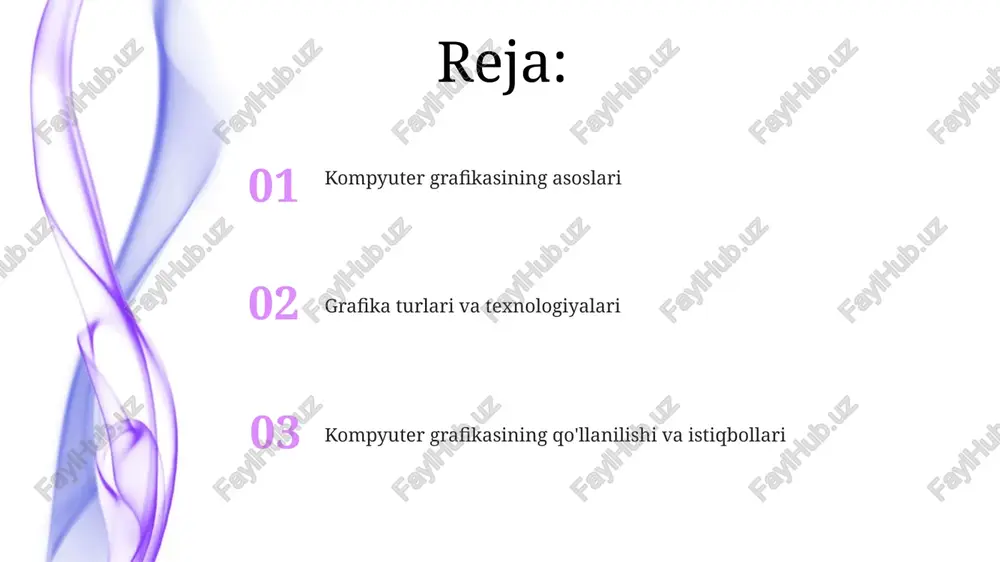 ab qiladi va sodda interfeysga ega; 3d esa murakkab modellashtirish, renderlash jarayonlari va kuchli kompyuter uskunalarini talab qiladi, bu jarayonlar esa ko'proq vaqt oladi. modellashtirish, renderlash va animatsiya modellashtirish 3d obyektlar yoki sahnalarni yaratish jarayoni bo'lib, geometriya, materiallar va yoritishni belgilashni o'z ichiga oladi. ko'pincha poligonal modellashtirish, nurbs, yoki parametrik usullardan foydalaniladi. renderlash - bu 2d tasvirni yaratish uchun 3d modellarning ma'lumotlaridan foydalanish jarayoni. bu yorug'lik, soyalar, teksturalar va boshqa vizual effektlarni hisobga oladi, realistik yoki stilize qilingan tasvirlarni yaratadi. animatsiya harakat illyuziyasini yaratish uchun tasvirlar ketma-ketligini namoyish etish jarayonidir. frame-by-frame animatsiyasi va harakatni suratga olish texnikalari ham animatsiyaning bir qismidir, sekundiga 24-30 kadr odatiy hisoblanadi. grafik qurilmalar va dasturiy ta'minot dasturiy ta'minot raster grafikasi uchun adobe photoshop kabi dasturlarni o'z ichiga oladi, bu dasturlar piksel darajasida tasvirlarni tahrirlash imkonini beradi va katta hajmdagi fayllarni hosil qiladi. grafik qurilmalarga 3d skanerlar kiradi, ular ob'ektlarning shakli va ko'rinishini raqamli ma'lumotlarga aylantiradi, …