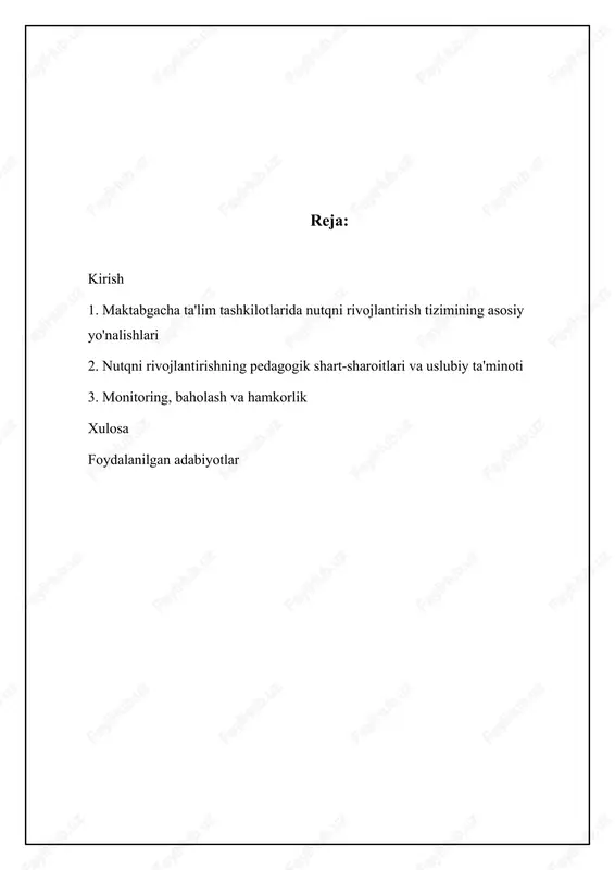 ashiga qaratilgan. fonetika sohasida bolalar so'zlarni to'g'ri talaffuz qilishga, tovushlarni aniq ajratishga va nutq apparatining to'g'ri ishlashiga o'rgatiladi. leksika sohasida bolalar so'z boyligini oshiradilar, so'zlarning ma'nolarini tushunadilar va ularni to'g'ri qo'llaydilar. grammatika sohasida esa, bolalar so'zlarni to'g'ri shakllantirishga, gaplarni tuzishga va grammatik qoidalarga rioya qilishga o'rgatiladi. bu jarayon, bolaning yoshiga mos keluvchi o'yinlar, mashqlar va boshqa turli xil faoliyatlar orqali amalga oshiriladi. nutqning har bir elementi, bolaning umumiy rivojlanishi uchun muhim ahamiyatga ega. lingvistik asoslarga e'tibor qaratish, bolaning kelajakda savodxonlikni egallashi uchun poydevor yaratadi. misol uchun, agar bola tovushlarni yaxshi ajrata olsa, u o'qish va yozishni osonroq o'rganadi. shuningdek, so'z boyligi yuqori bo'lgan bola o'z fikrlarini aniqroq ifodalay oladi va tushunarsiz vaziyatlarda o'zini himoya qila oladi. grammatik qoidalarni bilish esa, bolaga to'g'ri gapirish va yozish imkonini beradi. shuning uchun, maktabgacha ta'lim tashkilotlarida nutqni rivojlantirishning lingvistik asoslari muhim ahamiyatga ega bo'lib, bu jarayon bolaning har tomonlama rivojlanishi uchun zarurdir. nutqni rivojlantirishning …