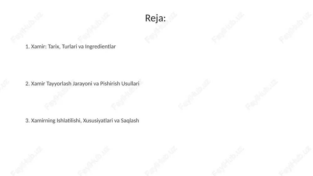 adi. pishirish usullari va xamir muammolari pishirish harorati xamir mahsulotining sifatiga katta ta'sir qiladi: masalan, 180°c da xamir qizarib, ichi pishadi, lekin juda yuqori haroratda (220°c dan yuqori) tashqi tomoni kuyishi mumkin. xamirning yetarli darajada ko'tarilmasligi achitqi faolligi pastligi yoki suyuqlik harorati noto'g'ri bo'lishi bilan bog'liq. optimal achitqi faolligi uchun 32-38°c haroratni ta'minlash muhim. xamirning qattiqligi ko'pincha un miqdori ko'pligi yoki suyuqlik yetishmasligi natijasida yuzaga keladi. xamirni yumshoq qilish uchun ozgina iliq suv yoki sut qo'shib, yana qorish tavsiya etiladi. xamirning ishlatilishi: non, pishiriqlar va boshqalar xamir non tayyorlashda asosiy hisoblanadi, uning tarkibida odatda 70-80% uglevodlar bo'lib, energiya manbai bo'lib xizmat qiladi va turli xil shakl va ta'mga ega. pishiriqlar uchun xamir ko'pincha 10-20% yog' qo'shilishi bilan farqlanadi, bu esa unga boy ta'm va mayinlik beradi, masalan, pirojnoe yoki pechene tayyorlashda. makaron ishlab chiqarishda qattiq bug'doy unidan xamir ishlatiladi, u 25-35% namlikka ega va shaklini saqlab qolish uchun maxsus quritiladi. …