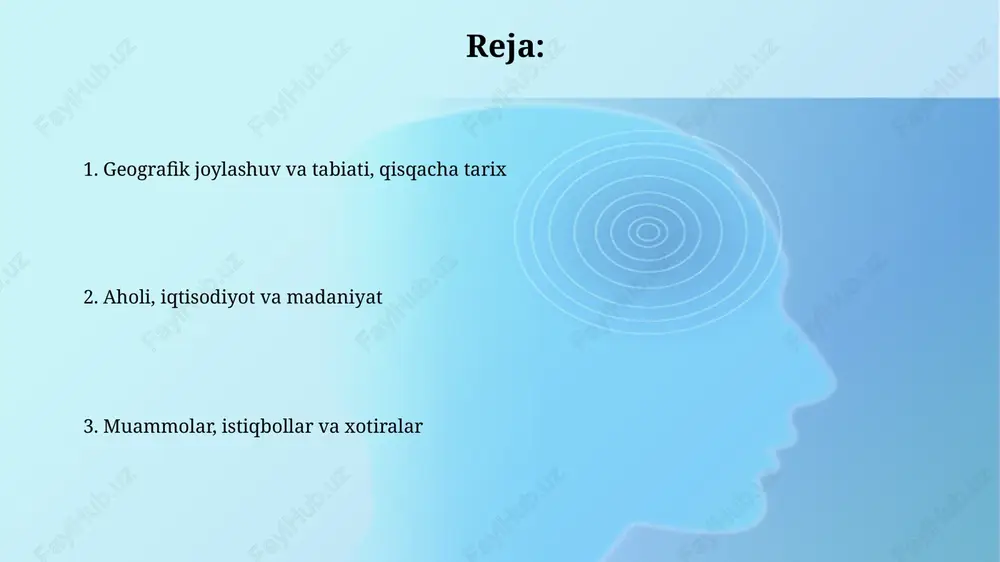 a qishloq vrachlik punkti bor, u yerda 3 nafar shifokor va 5 nafar hamshira aholiga birinchi tibbiy yordam ko'rsatadi. diqqatga sazovor joylar va mashhur shaxslar qishlog'imizda 1888-yilda qurilgan eski masjid bor, u mahalliy me'morchilikning noyob namunasi bo'lib, har yili 500 dan ortiq ziyoratchilarni o'ziga jalb qiladi. xx asr boshlarida yashagan o'zbekiston qahramoni, paxtakor xolmat bobo 30 yildan ortiq qishloq xo'jaligiga katta hissa qo'shgan. muammolar, istiqbollar va xotiralar qishloqdagi asosiy muammo – bu 20 yildan beri hal qilinmagan ichimlik suvi ta’minoti; kelajakda ushbu muammoni bartaraf etish rejalashtirilgan, bolalik xotiralarim esa ariqdagi suzishlar bilan bog'liq. ishsizlik 30% dan oshganligi sababli, qishloq yoshlari uchun yangi ish o'rinlari yaratish istiqbollari muhim. yodimda, 90-yillarda dehqonchilik qanday gullab-yashnagan edi. e'tiboringiz uchun rahmat image2.jpg image3.jpg image4.jpg image5.jpg image6.jpg image7.jpg image8.jpg image1.png