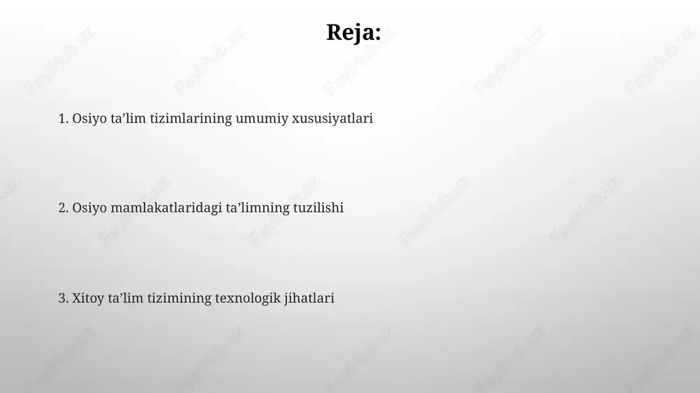orat boʻlib, bakalavr darajasi toʻrt yil oʻqishni talab qiladi, magistratura ikki-uch yil va doktorantura odatda uch yil davom etadi. xitoy oliy taʼlim muassasalariga kirish imtihonlari juda raqobatbardosh boʻlib, gaokao deb nomlanadi, bu imtihon natijalari talabalarning universitetlar va mutaxassisliklar boʻyicha tanlovlarda qatnashish huquqini belgilaydi. texnik ta'lim texnik ta’lim 2-3 yillik kichik kollejlarda yoki 5 yillik texnik kollejlarda o‘tkaziladi; bu ta’lim mashinasozlik, qurilish va elektronika kabi sohalarni qamrab oladi, amaliyotga yoʻnaltirilgan. kasbiy kollejlarni tamomlagan bitiruvchilar ba’zi hollarda o‘qishni oliy o‘quv yurtlarida davom ettirishlari mumkin, bu ularga texnika sohasida yangi bosqichga koʻtarilish imkonini beradi. kasb-hunar ta'limi xitoyda kasb-hunar taʼlimi oʻquvchilarning qobiliyatiga qarab 2 yildan 4 yilgacha oʻqitiladi. kasbiy maktablar oʻquv dasturlarini tanlashda davlat maktablariga nisbatan erkinroq boʻlib, koʻplab innovatsiyalarni oʻtkazadi. kasb-hunar taʼlimi bitiruvchilar kasbiy mahoratga ega boʻlishidan tashqari, xalqaro standartlarga javob beradigan, ilgʻor texnologiyalarni bilishi va amaliyotda qoʻllay olishi zarur. o'qituvchilarni tayyorlash xitoyda oʻqituvchilarni tayyorlash jarayoni turli bosqichlarni oʻz ichiga oladi, jumladan: pedagogika …
