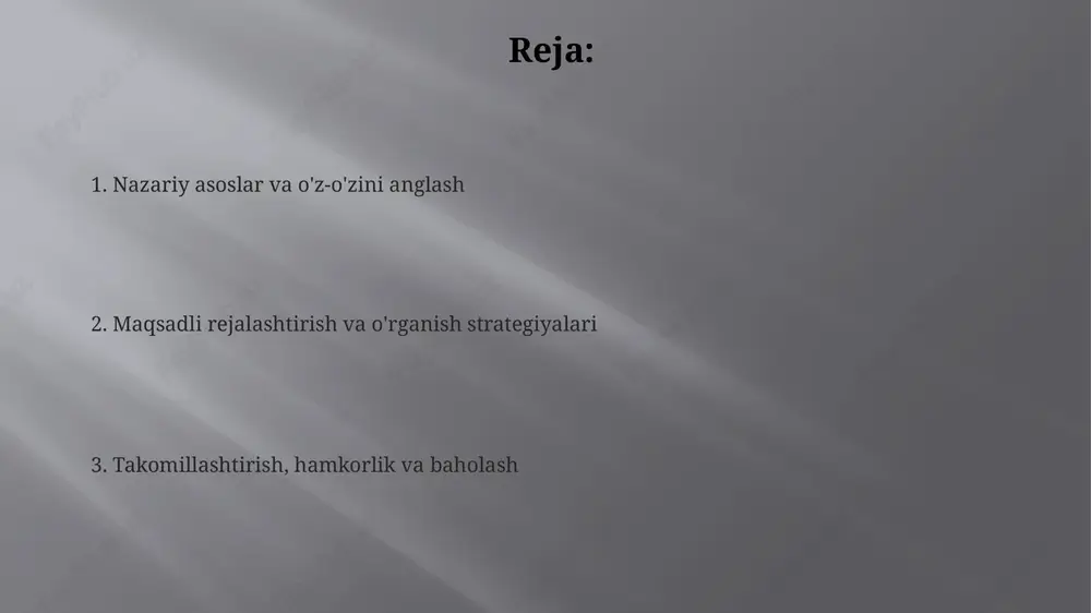 amlashni kuchaytiradi. stressni boshqarish va kommunikatsiya ko'nikmalari stressni boshqarishda "4-7-8" nafas olish texnikasidan foydalanish tavsiya etiladi: 4 soniya davomida nafas oling, 7 soniya ushlab turing va 8 soniya davomida nafas chiqaring. kommunikatsiya ko'nikmalarini rivojlantirish uchun "faol tinglash" metodidan foydalaning: so'zlovchiga e'tibor bering, unga javob qaytaring va tushunganingizni tasdiqlang. stressni kamaytirish uchun kundalik mashqlar, masalan, 30 daqiqalik yurish yoki yoga bilan shug'ullaning va kommunikatsiya ko'nikmalarini oshirish uchun rolli o'yinlardan foydalaning. kasbiy axloq va hamkasblar bilan munosabatlar hamkasblar bilan samarali munosabatlar o'rnatish uchun 7 ta asosiy ko'nikmaga e'tibor qaratish lozim, masalan, aktiv tinglash va empatiya, jamoaviy muhitni yaxshilashga yordam beradi. kasbiy axloq pedagogning obro'sini belgilaydi, 10 ta asosiy prinsipga amal qilish, jumladan, adolat va xolislikni ta'minlash, hamkasblar o'rtasida ishonchni mustahkamlaydi. pedagoglar o'rtasidagi nizolarni hal qilish uchun 5 bosqichli yechimni qo'llash, jumladan, muzokara va kompromissga erishish, hamkasblar o'rtasida sog'lom munosabatlarni saqlashga xizmat qiladi. texnologiyalar va ijodiy yondashuv sun'iy intellekt (ai) vositalari, chatgpt kabi, …
