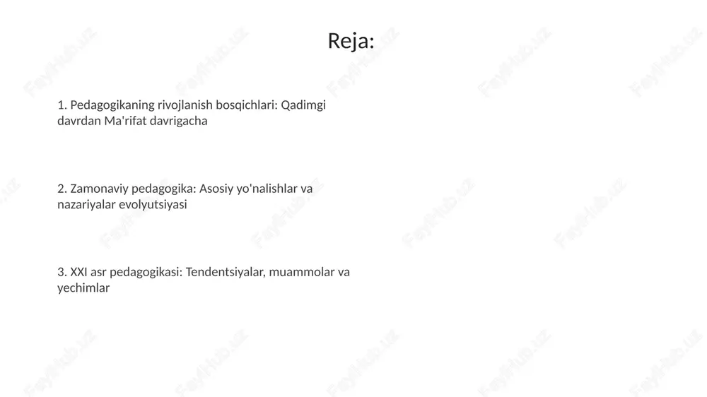 landi. zamonaviy pedagogika va asosiy yo'nalishlar zamonaviy pedagogika inklyuziv ta’limga e’tibor qaratadi, bu yerda 1994-yilgi salamanka deklaratsiyasi talablariga muvofiq, har bir bolaning ehtiyojlari inobatga olinadi. xxi asr pedagogikasida stem (fan, texnologiya, muhandislik, matematika) yondashuvi keng tarqalgan bo’lib, 4k ko’nikmalarini (kritik fikrlash, kreativlik, kommunikatsiya, hamkorlik) rivojlantirishga qaratilgan. raqamli pedagogika – zamonaviy yo’nalish, bunda 2.0 veb- texnologiyalari va onlayn platformalar orqali ta’limning samaradorligini oshirish maqsad qilinadi, masalan, moodle yoki coursera. pedagogik nazariyalarning evolyutsiyasi va ta'lim tizimlarining o'zgarishi pedagogik nazariyalarning evolyutsiyasi 17-asrda yan amos komeniusning didaktik tamoyillari bilan boshlanib, ta'lim tizimlarida o'quv materiallarini bosqichma-bosqich taqdim etishga turtki bo'ldi. xx asrda behaviorizm (skinner) ta'lim tizimlariga ta'sir ko'rsatib, o'quv jarayonida rag'batlantirish va jazolash orqali o'zlashtirishga asoslangan dasturlashtirilgan ta'limni rivojlantirdi. konstruktivizm (piaget, vygotsky) 20-asrning oxirida ta'limda o'quvchilarning bilimlarni mustaqil qurishiga e'tibor qaratib, hamkorlikdagi ta'lim usullarini kengaytirdi. pedagogik tajriba, innovatsiyalar va tadqiqotlar pedagogik tajribalar o'qituvchilarga 21-asr ko'nikmalarini rivojlantirish uchun yangi metodlarni sinab ko'rish imkonini beradi, masalan, loyihaga …