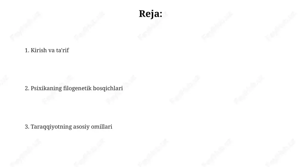 shiga katta ta'sir ko'rsatadi, xususan, iq darajasi 50- 80% genetika bilan bog'liq. nasliy moyilliklar temperament va shaxsiyat xususiyatlarining shakllanishida muhim rol o'ynaydi. atrof-muhit, ayniqsa oilaviy muhit, psixikaning rivojlanishida muhim ahamiyatga ega. bolaning 0-5 yoshdagi tajribasi, jumladan ota-onalarning munosabati va ijtimoiy-iqtisodiy sharoitlar, kelajakdagi psixik salomatlikka ta'sir qiladi. ijtimoiy-madaniy omillar ham psixikaning rivojlanishida muhim rol o'ynaydi. masalan, ta'lim darajasi, 10-15 yoshdagi tengdoshlar bilan munosabatlar, va ommaviy axborot vositalarining ta'siri shaxsning dunyoqarashini shakllantiradi. zamonaviy tadqiqotlar va istiqbollar kognitiv neyrofan texnologiyasidan foydalanish psixikaning filogenetik rivojlanishini 7tesla magnit-rezonans tomografiyasi yordamida o'rganish orqali miya faoliyatini kuzatish imkoniyatini yaratadi. zamonaviy genetik tadqiqotlar, jumladan, genomni to'liq sekvenlash, psixikaning evolyutsion ildizlarini 99.9% aniqlik bilan ochishga yordam beradi. bu kelajakda psixik kasalliklarni erta aniqlash imkoniyatini beradi. sun'iy intellekt va katta ma'lumotlar tahlili psixikaning evolyutsion o'zgarishlarini 80% gacha aniqlik bilan prognoz qilishga yordam beradi va profilaktika strategiyalarini ishlab chiqishga imkon beradi. xulosa xulosa, molekulyar soat ma'lumotlariga asoslanib, tur paydo bo'lishi vaqtini …