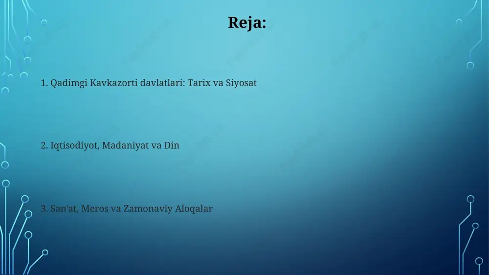 foydalangan. yozuvi va adabiyoti urartu davlatchiligi miloddan avvalgi 9-asrdan 6- asrgacha mavjud boʻlgan, mixxat yozuvidan foydalangan. ularning adabiyoti deyarli butunlay qirollik yozuvlaridan, jumladan, kampaniyalar va qurbonliklardan iborat edi. qadimgi armaniston miloddan avvalgi 5-asrda alifbo yozuvini ishlab chiqmagan, ammo mixxat yozuvini va keyinchalik yunon tilidan foydalangan. arman alifbosi mesrop mashtots tomonidan 405-yilda yaratilgan. keyinchalik diniy adabiyot rivojlangan. arxeologik topilmalar va tanazzul arxeologik qazishmalar natijasida möhr-kunst xazinasi topilgan bo'lib, unda miloddan avvalgi vii-vi asrlarga oid urartu davlatiga xos bo'lgan 1500 dan ortiq buyumlar mavjud. miloddan avvalgi ii asrda buyuk armanistonning tanazzulga uchrashi rim imperiyasi va parfiya oʻrtasidagi kurash, shuningdek, mahalliy zodagonlar oʻrtasidagi ichki nizolar tufayli yuzaga keldi. meros va zamonaviy davlatlar bilan aloqasi qadimgi davlatlarning merosi armaniston, gruziya va ozarbayjon milliy oʻzligida namoyon boʻladi. ayniqsa, ularning xristian diniga e’tiqodi 4-asr boshidan boshlangan. bu madaniy merosni belgilab beradi. transkavkaz davlatlarining siyosiy anʼanalari zamonaviy davlat tuzilmalariga taʼsir koʻrsatdi. bu ayniqsa, mintaqaviy muammolarni hal qilishda …