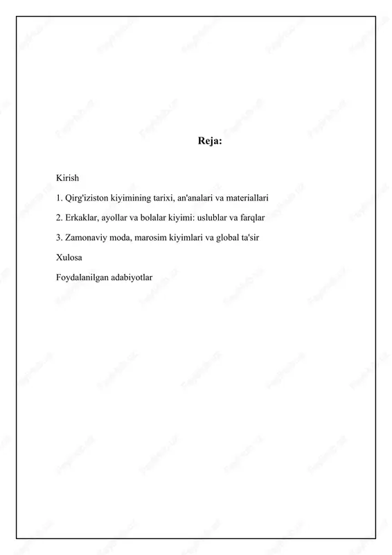 i sababli, kiyimlar ularga harakatlanish qulayligi va iqlim sharoitlariga moslashish imkonini berishi kerak edi. shu sababli, tabiiy materiallardan foydalanish, masalan, jun, teri va mo'yna, juda muhim edi. arxeologik topilmalar qadimgi davrlarda ham qirg'izlar nafaqat oddiy kiyimlar, balki bezakli, boy kashtachilik bilan bezatilgan kiyimlardan ham foydalanganligini ko'rsatadi. bu kiyimlar odatda muhim marosimlar va tadbirlar uchun saqlanardi. ko'chmanchilikning ta'siri nafaqat materiallarda, balki kiyim uslublarida ham seziladi. masalan, keng shimlar va uzun choponlar otda yurish uchun qulay bo'lgan. bosh kiyimlar, ayniqsa erkaklar uchun kalpak, quyoshdan, sovuqdan va shamoldan himoya qilgan. vaqt o'tishi bilan qo'shni madaniyatlar, ayniqsa o'rta osiyo xonliklari bilan savdo aloqalari tufayli kiyimga yangi elementlar kiritildi. shunday qilib, matolar va bezaklar xilma-xilligi ortib bordi, lekin ko'chmanchi madaniyatning asosiy xususiyatlari saqlanib qoldi. kiyim nafaqat ehtiyojni qondirish vositasi, balki ijtimoiy mavqeni ham aks ettiruvchi muhim belgi vazifasini ham bajardi. an'anaviy qirg'iz kiyimi: erkaklar va ayollar uslublaridagi farqlar qirg'iz kiyimida erkaklar va ayollar uslublari o'rtasida …