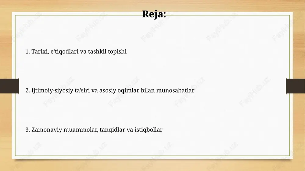 hududlarida yuqori konsentratsiyaga ega, ularning xalqaro miqyosdagi ishtiroki sezilarli. ijtimoiy va siyosiy ta'siri ba'zi zamonaviy diniy harakatlar 20-asrning oxirida va 21-asrning boshlarida siyosiy faollikni kuchaytirib, konservativ siyosatchilarni qo'llab-quvvatlab, siyosatga sezilarli ta'sir ko'rsatdi. ayrim sektalar ta'lim tizimiga ta'sir o'tkazishga harakat qilib, o'z e'tiqodlariga mos keladigan 19-asrga oid qadriyatlarni targ'ib qiluvchi maktablarni tashkil etishga yoki mavjud maktab dasturlariga ta'sir ko'rsatishga intildi. bahslar va tanqidlar ko'plab tanqidlar guruhlarning shaffoflik darajasiga qaratilgan bo'lib, ba'zi sektalarning moliyaviy hisobotlari va ichki operatsiyalari haqida kam ma'lumot berishlari sabab bo'ladi. ba'zi zamonaviy diniy harakatlar o'z a'zolarini ekspluatatsiya qilish, psixologik manipulyatsiya qilish va ortiqcha nazorat o'rnatish kabi xatti-harakatlarda ayblanib, bahslarga sabab bo'lgan. zamonaviy muammolar va istiqbollar zamonaviy sektalar 2.0 texnologiyasi bilan kurashmoqda; internetda tarqalish, radikallashuv, yolg'on ma'lumotlar va a'zolarni jalb qilish bo'yicha yangi usullar mavjud, bu ularni nazorat qilishni qiyinlashtiradi. kelajakda iqlim o'zgarishi, siyosiy beqarorlik va resurslar tanqisligi diniy guruhlar orasida radikal qarashlarning kuchayishiga olib kelishi mumkin, bu esa …