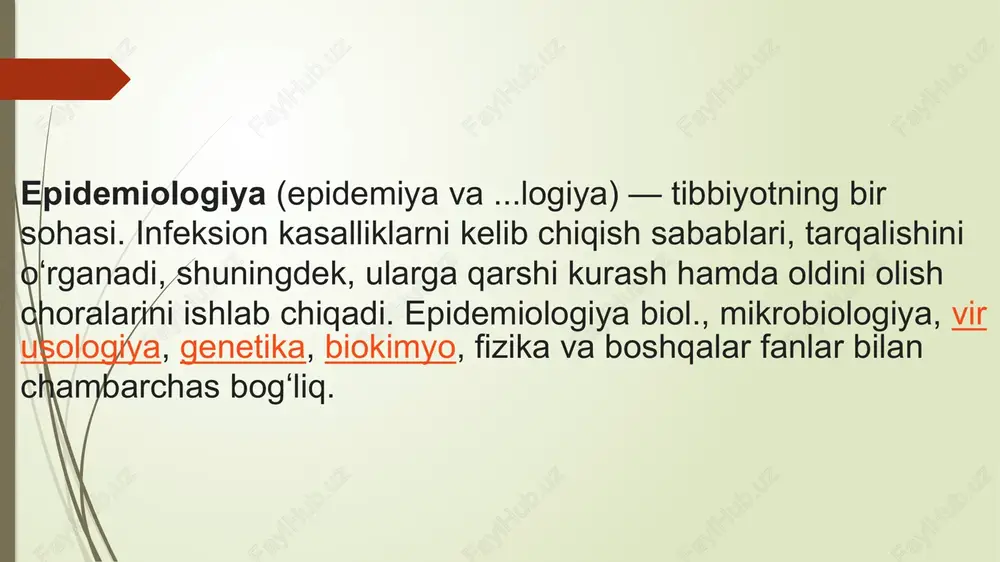 ay kasalliklar tabiiy oʻchoqli kasalliklar deb ataladi. bunday infeksiyalarga oʻlat, tularemiya, kanadan yuqadigan rikketsiozlar, leyshmaniozlar va boshqalar kiradi. infeksiya manbai bemor yoki kasal hayvon infeksiya manbai hisoblanadi. kasallik bemordan ham, bakteriya tashib yuruvchilardan ham yuqadi. kasallik qoʻzgʻatuvchilari odam organizmidan tashqi muhitga u yoki bu fiziologik (nafas chiqarish, siydik ajratish, defekatsiya) yoki patologik (yoʻtal, balgʻam ajratish, qusish) yoʻllar orqali ajralib chiqadi. bemorlar infeksiyaning har qanday shaklida ham yuqumlidirlar. kasallikning yengil va belgilarsiz shakllarida yuqumlilik davri qisqa boʻlishi mumkin. ammo bunday bemorlar kasallikning tipik shakli bilan ogʻrigan bemorlarga qaraganda ancha xavflidirlar, chunki kasallik koʻpincha aniqlanmay qolib, ular jamoada infeksiya tarqatib yuradilar. infeksiya tashuvchanlik bu holat infeksiya manbai sifatida, ayniqsa meningokokk infeksiyasida, difteriya, qorin tifi va boshqa kasalliklarda juda katta rol o ʻynaydi. tashuvchanlik odatda qisqa muddatli boʻladi, lekin ayrim hollarda u bir necha oy, hatto yillargacha choʻzilishi mumkin. uzoq muddatli tashuvchanlik va bakteriya ajratib yuruvchanlikka odatda surunkali yalligʻlanish oʻchoqlari boʻlgan kishilar sharoit …