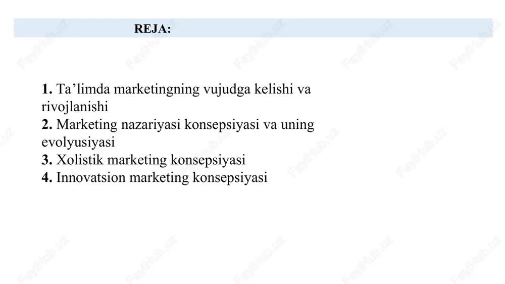 sda yuqori nufuzga ega universitetlar 1. ta'limda marketingning ahamiyati: ta'lim tizimida tashkil etilgan marketing xizmatlari muassasalarga o'z maqsadlariga erishishida yordam beradi: bunda; bo'lajak talabalarni jalb qilish va ro'yxatdan o'tishni ko'paytirish. muassasa obro'si va brend imidjini oshirish. muassasasining noyob qiymati taklif muloqot. manfaatdor tomonlar, jumladan, talabalar, ota-onalar, bitiruvchilar va jamiyat bilan muloqot qilish. ta'lim dasturlari, kurslari va xizmatlarini targ'ib qilish. maktab marketing strategiyasi ta'lim muassasasi xizmatlarni ilgari surishning samarali strategiyasi bozorni, tashkilotning imkoniyatlari va resurslarini chuqur tahlil qilishga asoslanadi. marketing strategiyasining asosiy maqsadlari quyidagilardan iborat: mijozlarni ko'paytirish (ta'lim xizmatlari iste'molchilari); foydaning o'sishi; bozor ulushining o'sishi; bozorda yetakchilikka erishish. 2. ta'limdagi marketing strategiyalari: ta'lim tizimida marketing strategiyalari quyidagi yondashuvlar va taktikalarni o'z ichiga olishi mumkin. raqamli marketing: maqsadli auditoriyaga erishish va ular bilan bog'lanish uchun onlayn platformalar, ijtimoiy tarmoqlar, qidiruv tizimini optimallashtirish (seo) va kontent marketingidan foydalanish. brendlash va joylashishni aniqlash: institutni raqobatchilardan ajratib turadigan kuchli brend identifikatori va joylashuvini rivojlantirish. maqsadli …