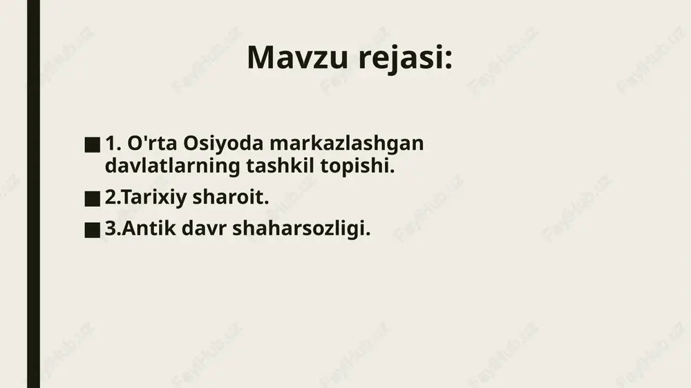 arda iskandarning o`rta osiyoga qilgan harbiy yurishlari, oqibatida parfiya, marg`iyona, baqtriya, so`g`diyona xalqlari madaniy hayotida iz qoldi. lekin, ko`zga tashlanarli o`zgarishlar amudaryodan shimoliy viloyatlarda faqat selavkiylar davridan boshlanadi. miloddan avvalgi iii asr o`rtalariga kelib baqtriyada yunon-baqtriya davlatining qaror topishi bilan mahalliy madaniyatga ellinizm elementlarining kirib kelishi jadallashdi. bu jarayon ayniqsa moddiy madaniyatda, uning me`moriy qurilish jabhalarida yaqqol ko`zga tashlanadi. o`rta osiyoning janubiy rayonlarini keng xalqaro munosabatlarga tortilishi, o`lka viloyatlarining qadimgi sharq va yunoniston, makedoniya davlatlari bilan keng madaniy va savdo aloqalarda bo`lishi o`z navbatida uning markaziy va shimoliy viloyatlari –so`g`d, xorazm, shosh va qadimgi farg`onani ham chetlab o`tmadi. o`sha davr madaniy hayotidagi yuksalishlar baqtriyada dalvarzintepada, eski termiz, jondavlattepa: so`g`dda afrosiyob, erqo`rg`on, poykent; xorazmda jonbasqal`a, ayozqal`a, tuproqqal`a; chochda qanqa, shoshtepa, qovunchitepa; qadimgi farg`onada asxikent, koson, marhamat kaba yodgorliklar va yuzlab kichik shaharlar va qishloqlar shaklidagi arxeologik yodgorliklar misolida ko`zga tashlanadi. yunon-baqtriya sharqning yirik davlati sifatida 120 yildan ortiq (mil.av.250-128 yillar) vaqt …