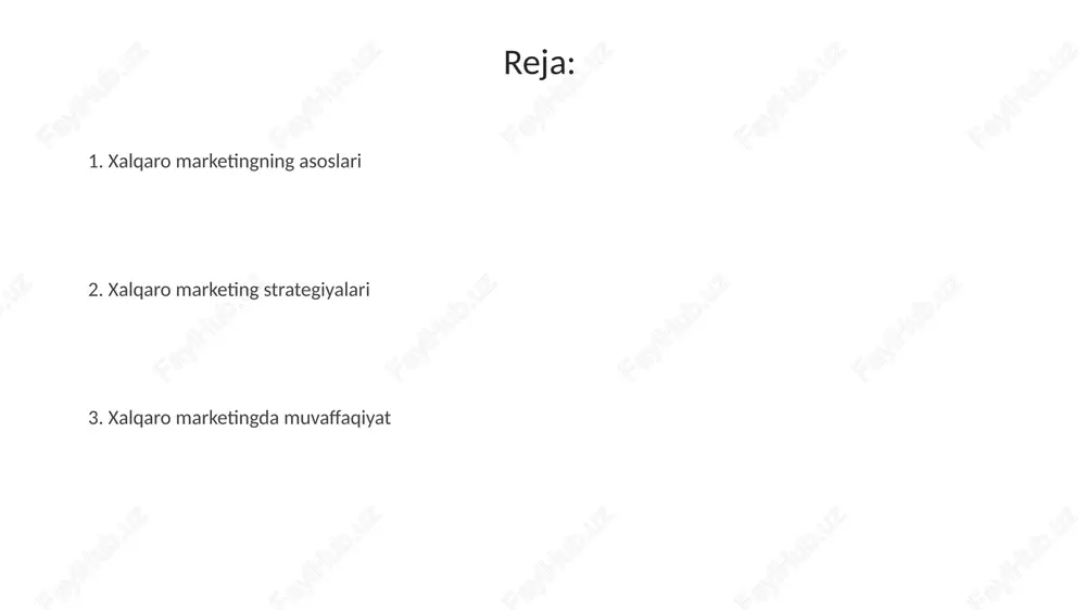 ladi. dempping siyosati xalqaro narx belgilashning noqonuniy shakli bo'lib, unda mahsulotlar 30% gacha past narxlarda sotiladi, bu esa mahalliy ishlab chiqaruvchilarga zarar yetkazadi. xalqaro marketingda taqsimot kanallari xalqaro taqsimot kanallari tovarlarni yetkazishda kamida 3 ta ishtirokchini (ishlab chiqaruvchi, ulgurji sotuvchi, chakana sotuvchi) o'z ichiga olishi mumkin, logistika xarajatlariga ta'sir qiladi. franchayzing tizimi xalqaro bozorda mahsulotni tarqatishning samarali usuli bo'lib, mahalliy hamkorlar orqali operatsiyalarni standartlashtirish va nazorat qilish imkoniyatini beradi. xalqaro marketing kommunikatsiyalari global brendlar marketing strategiyalarida 4p (mahsulot, narx, joy, targ'ibot) elementlarini muvofiqlashtirishi, xalqaro mijozlar ehtiyojlarini qondirish uchun adaptatsiya zarurligini anglatadi. xalqaro marketing kommunikatsiyalari global auditoriyaga mo'ljallangan reklama kampaniyalarini o'z ichiga oladi, bu yerda madaniy nuanslar va til farqlariga e'tibor qaratish muhim ahamiyatga ega. global brending global brending kompaniyalarga bozorni segmentlashdan ko'ra, xaridorlarning umumiyligiga e'tibor qaratish orqali 70-80 foiz xarajatlarni tejash imkonini beradi, bunda 20% mahalliylashtirish muhim. muvaffaqiyatli global brending strategiyasi uchun 360 darajali kommunikatsiya muhim, chunki u turli madaniyatlar …