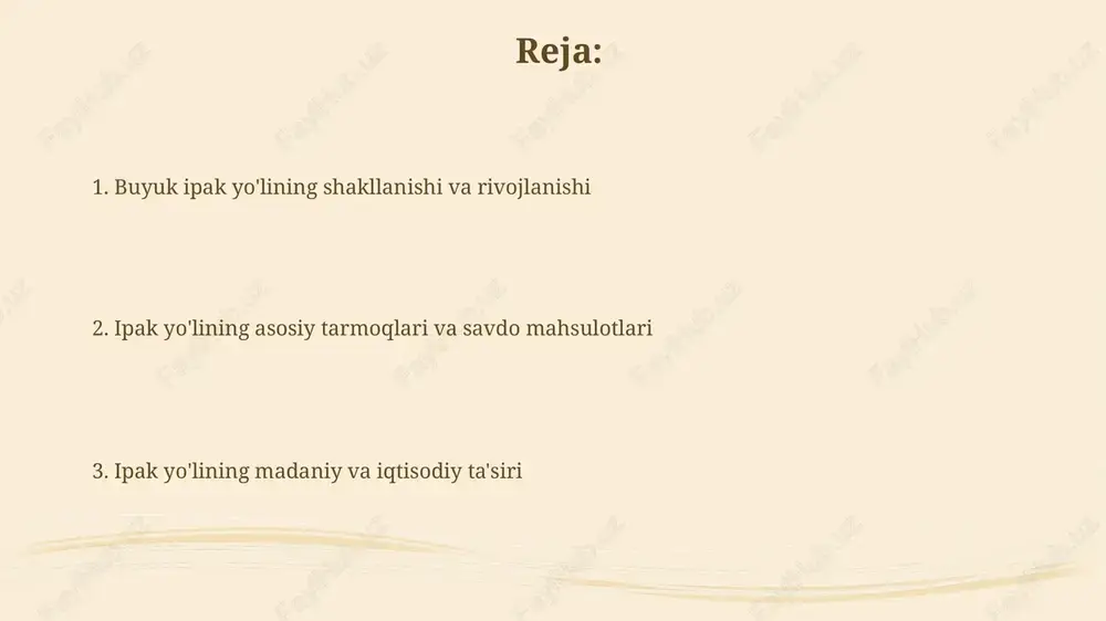rivojlantirdi. kompasning takomillashuvi uzoq masofalarga aniq navigatsiya qilish imkonini berdi, karvonlar va dengizchilarning yo'lini osonlashtirdi, xavfsizlikni oshirdi va xarajatlarni kamaytirdi. ipak yo'lining iqtisodiy ahamiyati ipak yo'li mintaqalar o'rtasida savdo aloqalarini rivojlantirib, bojxona tushumlarini oshirdi va davlat byudjetini sezilarli darajada, taxminan 15-20 foizga ko'paytirdi. yevroosiyo bo'ylab ipak, ziravorlar va metallarning keng miqyosdagi savdosi ishlab chiqarishni rag'batlantirdi, yangi ish o'rinlarini yaratdi hamda aholi daromadlarini 25-30 foizga oshirdi. dinning tarqalishi ipak yoʻli orqali ziravorlar savdosi rivojlanib, masalan, 14-asrda osiyodan evropaga dolchin, qora murch kabi mahsulotlar katta miqdorda yetkazilgan. oʻrta asrlarda ipak yoʻli orqali yangi mevalar (masalan, shaftoli), sabzavotlar (masalan, ismaloq) tarqalib, mintaqalar oshxonasida sezilarli oʻzgarishlar yasadi. tanazzul va qayta tiklanish tanazzul davri xv asrda boshlanib, dengiz yo'llarining rivojlanishi tufayli ipak yo'lining ahamiyati pasaydi, savdo hajmi sezilarli darajada 70% ga kamaydi. qayta tiklanish xxi asrda 'bir makon, bir yo'l' tashabbusi bilan bog'liq bo'lib, infratuzilmani rivojlantirishga 4 trillion dollar sarmoya kiritildi, transport xarajatlari kamaydi. ipak …