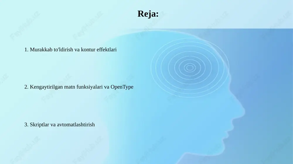 shqarish tizimi icc profillaridan foydalanadi; bu esa turli qurilmalarda (monitor, printer) ranglarning aniq va izchil chiqishini ta'minlash uchun muhimdir. maxsus effektlar va filtrlar coreldraw’ning powerclip effekti vektor ob’ektlarni boshqa ob’ekt ichiga joylashtirish imkonini beradi, bu maskalash uchun ajoyib yechim, shuningdek, 3d effektlar yaratish uchun ham qo‘llaniladi. linza effektlari, masalan, kattalashtirish, issiqlik xaritasi va rang qo‘shish, ranglarni o‘zgartirish yoki ob’ektning ko‘rinishini 1 dan 999 gacha bo‘lgan qiymatlar oralig'ida sozlash imkonini beradi. bit-xaritalar bilan vektorni integratsiyalash coreldraw bit-xaritalarni vektor bilan integratsiyalashda, masalan, 'powertrace' yordamida bitmap rasmlarni vektor shakllarga aylantirish mumkin, bu esa 95% aniqlikda chiziqlarni yaratishga yordam beradi. bit-xaritalarni vektor bilan uyg'unlashtirishda, coreldraw 'effects' menyusidagi 3d effektlar (masalan, 'bevel') yordamida bit-xaritalarga realizm qo'shish va ularni vektor elementlar bilan qorishtirish mumkin. matnning ilg'or formatlash va tipografiya xususiyatlari coreldraw opentype xususiyatlarini qoʻllab-quvvatlaydi, bu orqali raqamli uslublar, fraksiyalar va ligaturalar kabi ilgʻor tipografik elementlarni boshqarish imkonini beradi, dizaynga nafislik qoʻshadi. harflar orasidagi masofani aniq sozlash …