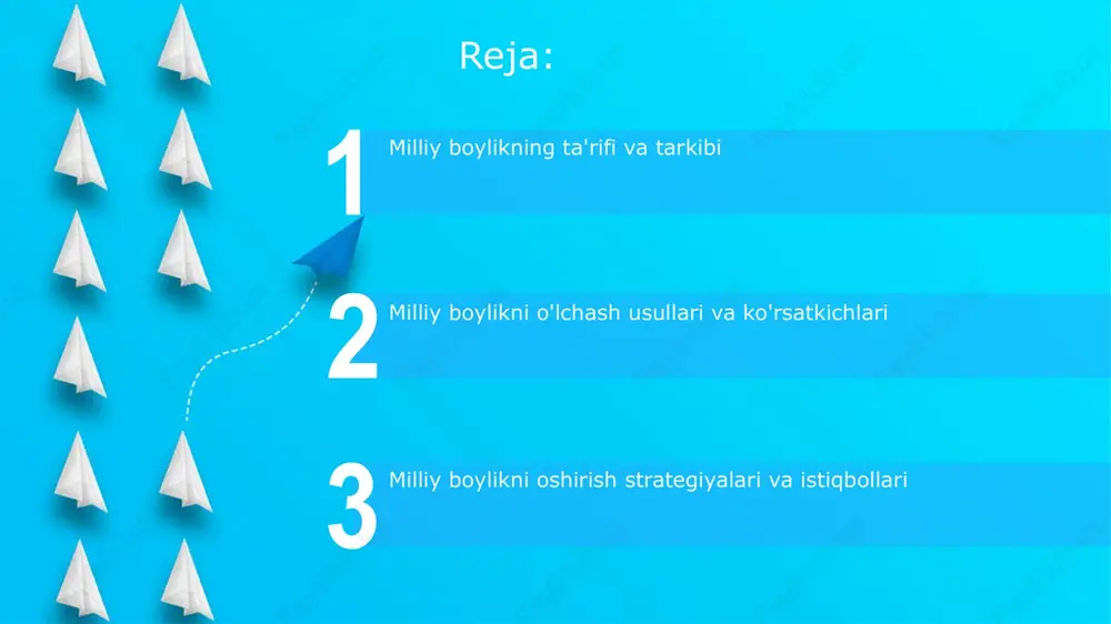 tsiya qilish, transport, kommunikatsiya va energetika tarmoqlariga 20 milliard so'm investitsiya kiritish orqali, iqtisodiy o'sishni 8% ga tezlashtiradi. e'tiboringiz uchun rahmat @taqdimot_robot slide 1 slide 2 slide 3 slide 4 slide 5 slide 6