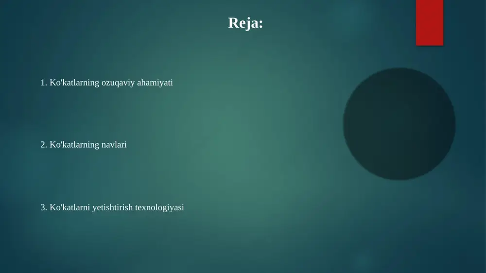 a suv yetkazib berish, suv sarfini 30-40 foizga kamaytiradi va hosil sifatini yaxshilaydi. e'tiboringiz uchun rahmat @taqdimot_robot slide 1 slide 2 slide 3 slide 4 slide 5 slide 6