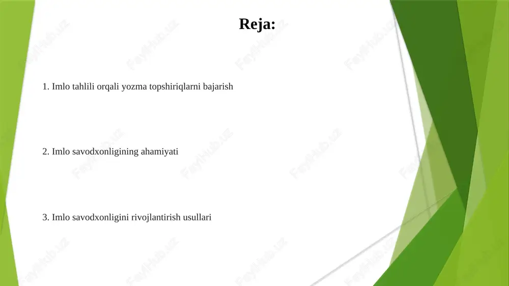 imlodagi xatolarni 10% kamaytirishga zamin yaratadi. xatolarni aniqlash va tahlil qilish xatolarni aniqlashda, 3 ta asosiy turga e'tibor qaratiladi: fonetik (ovoz), morfologik (shakl), sintaktik (gap tuzilishi), ularning sabablarini tushunish muhim. tahlil jarayonida xatolarning 5 ta asosiy omili aniqlanadi: e'tiborsizlik, qoidalar bilmaslik, ona tilining ta'siri, yozuv tezligi, o'quv materiallarining yetishmasligi. xatolarni tahlil qilishda 4 ta bosqich mavjud: xatolarni aniqlash, ularni tasniflash, sabablarini aniqlash, tuzatish strategiyalarini ishlab chiqish, o'quv jarayonini yaxshilash uchun. imlo savodxonligini rivojlantirish strategiyalari "so'z tarkibi tahlili" usuli, so'zlarning o'zak, qo'shimcha va prefikslarga ajratishni o'rgatib, imlo qoidalarini 85% aniqlikda tushunishga yordam beradi. "eshitish diktantlari" orqali 10-15 daqiqalik mashqlar o'tkazish, talaffuz va imlo o'rtasidagi bog'liqlikni mustahkamlaydi, shu bilan imlo savodxonligini oshiradi. "o'z-o'zini tekshirish" texnikasini qo'llash, yozilgan matnni 2-3 marta qayta o'qish orqali xatolarni 90% gacha kamaytirishga va imlo malakasini rivojlantirishga yordam beradi. yozma topshiriqlarda imlo tahlilining roli imlo tahlili 7 ta asosiy qoidani o'z ichiga oladi va bu qoidalar yordamida so'zlarning …